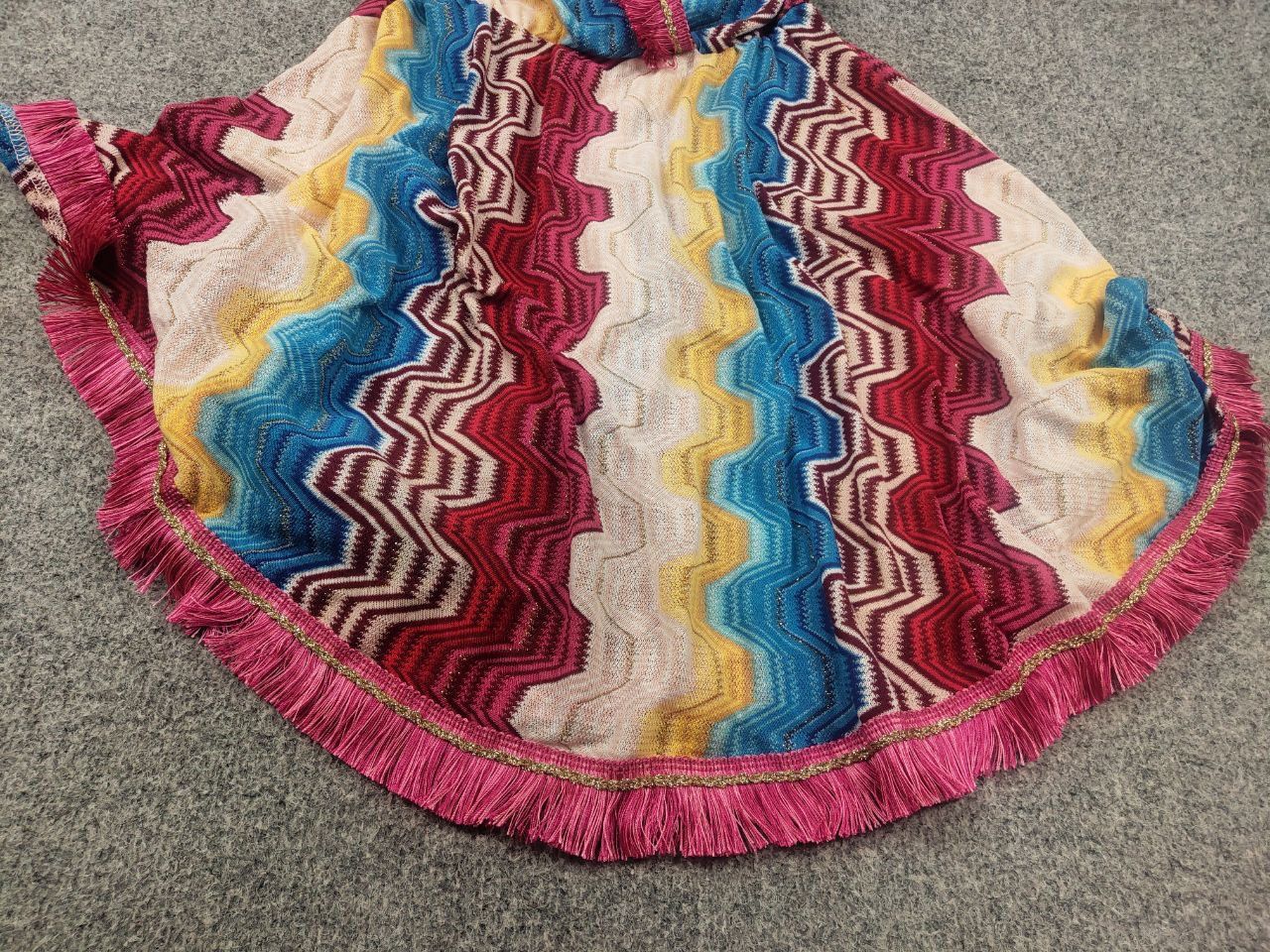 Missoni Pho Firenze Italy V-neck zig zag Multicolor straps Dress Size S / US 4 / IT 40 - 6 Thumbnail