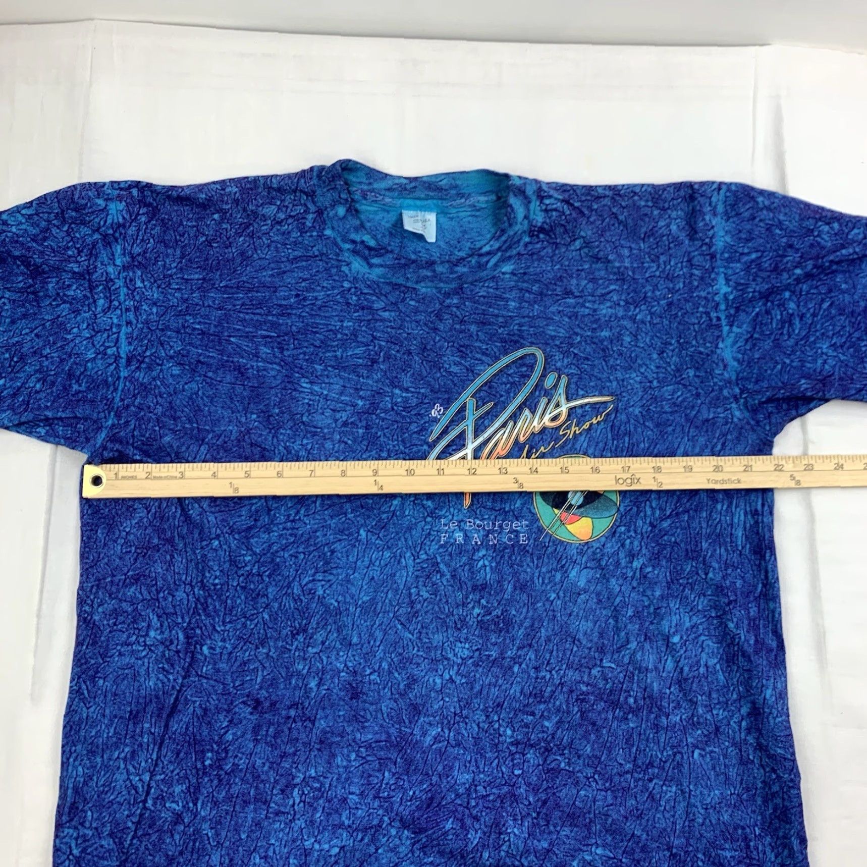 Vintage VINTAGE Paris Air Show Shirt Adult Large Blue 1993 Le Bourget Tie Dye 90s Mens Shirt Size US L / EU 52-54 / 3 - 7 Thumbnail