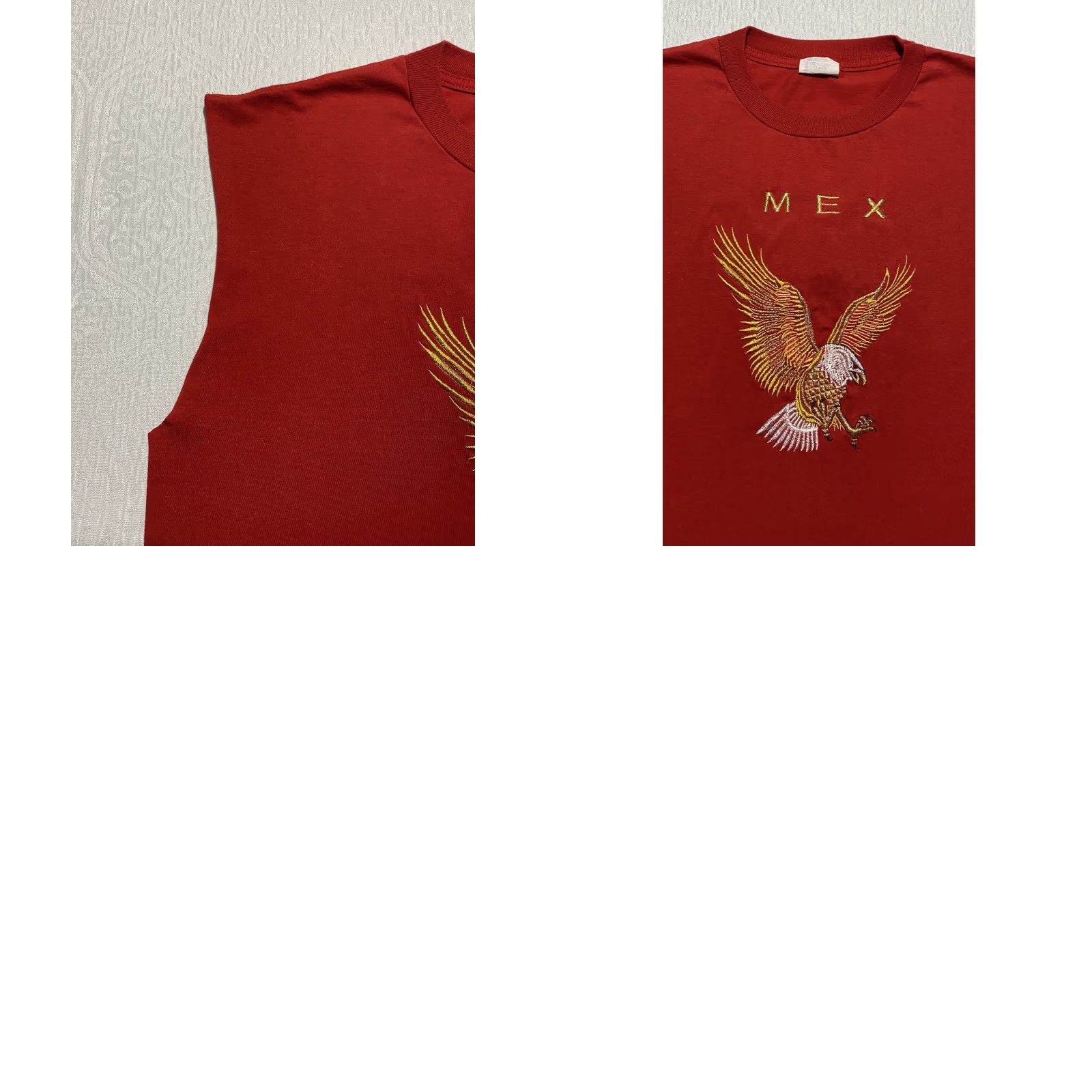 Vintage VINTAGE Jumo Eagle Shirt Mens Medium Red Sleeveless Mex Embroidered Graphic 90s Size US M / EU 48-50 / 2 - 8 Thumbnail