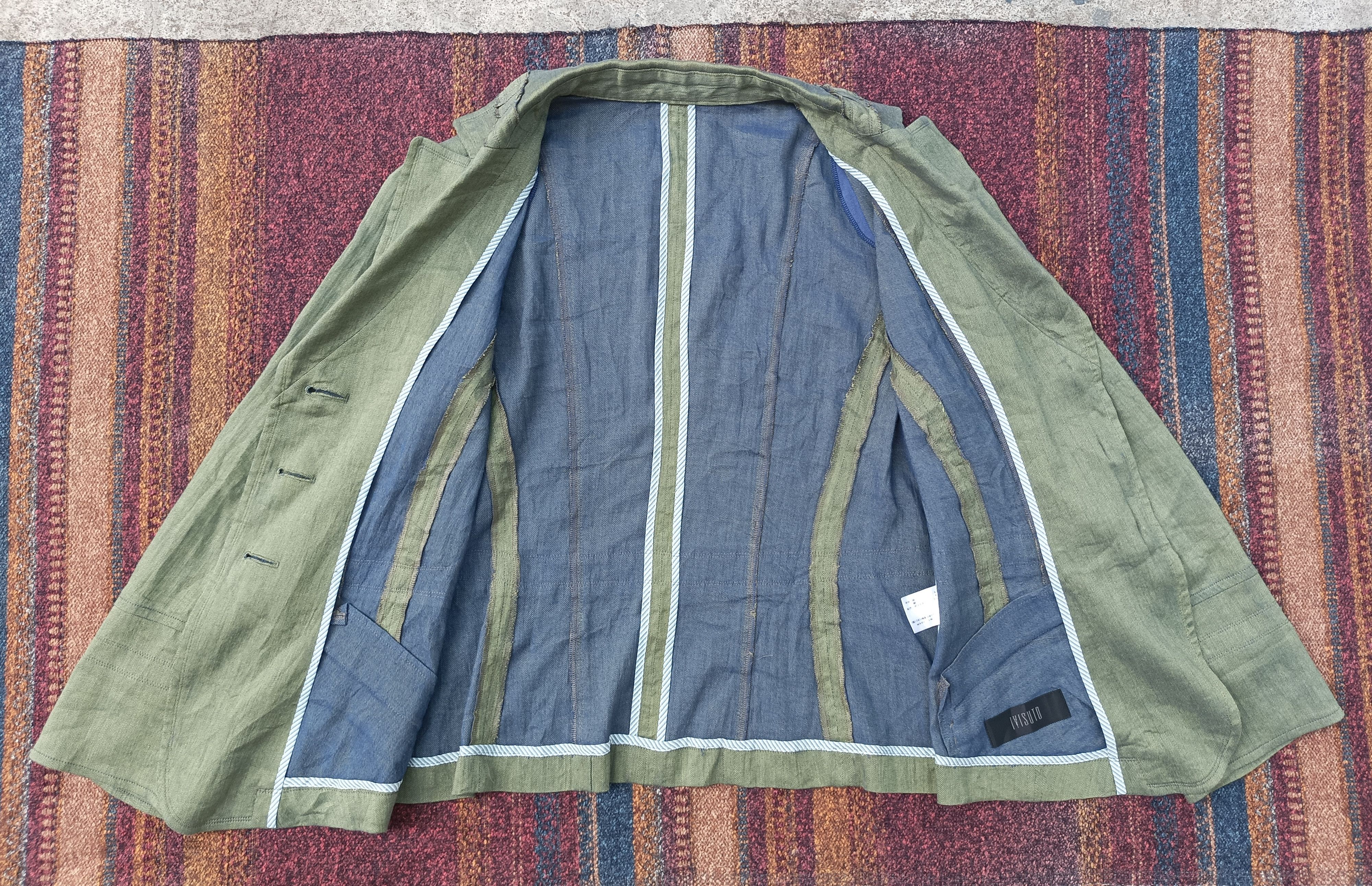 Japanese Brand (J573) Ivisuto Japan Green Three Button Blazer Jacket Sz 44 Size M / US 6-8 / IT 42-44 - 7 Thumbnail