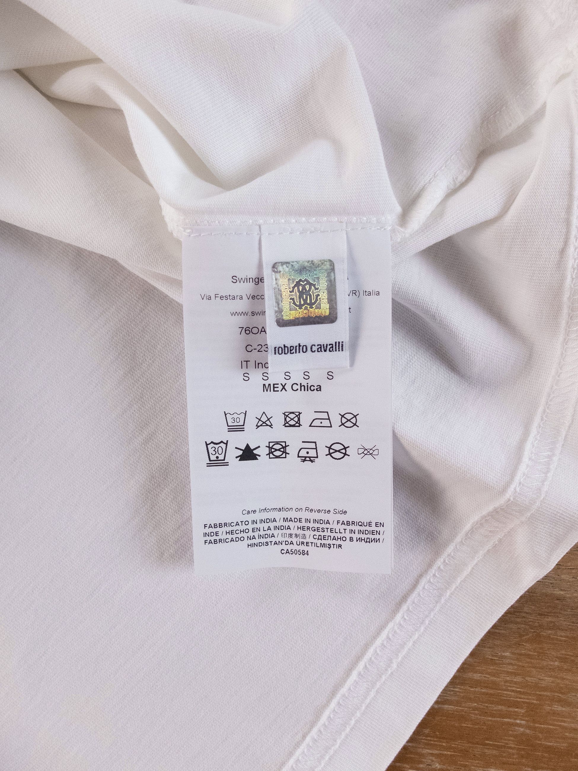 Just Cavalli JUST CAVALLI logo print white cotton t-shirt Small Size US S / EU 44-46 / 1 - 7 Thumbnail
