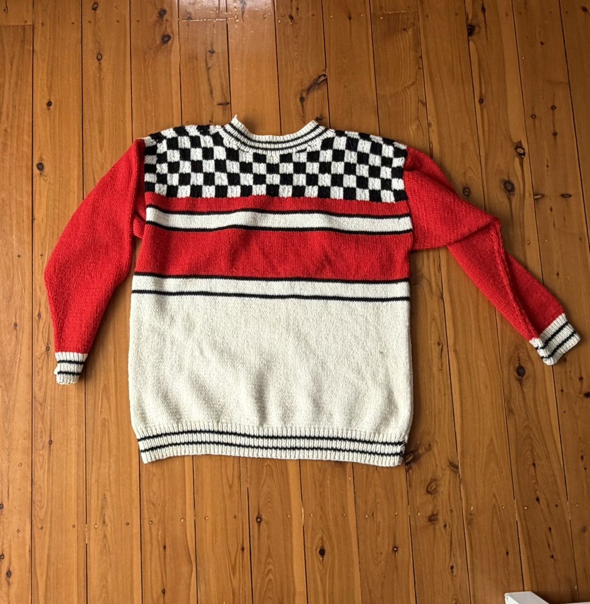 Porsche Design Vintage Porsche Motorsport Wool Knit Jumper – Checkered Flag Size US M / EU 48-50 / 2 - 2 Thumbnail