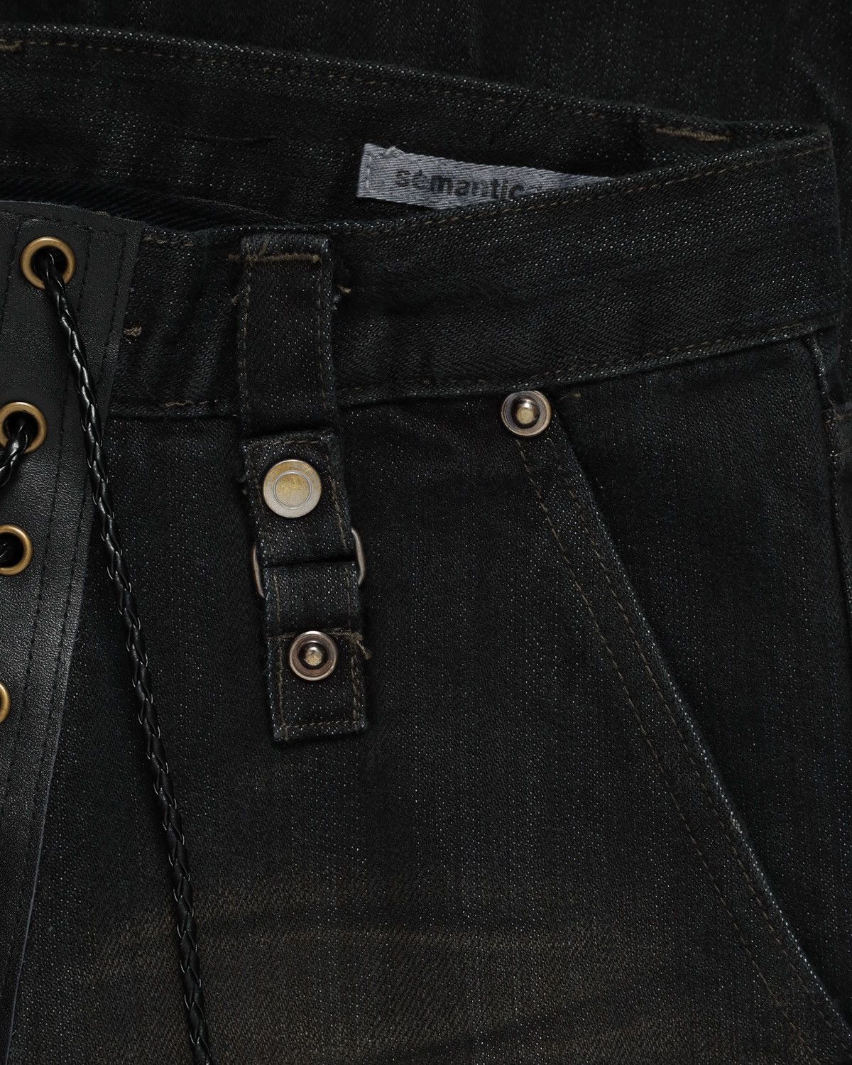 GOSTAR DE FUGA × Japanese Brand × Tornado Mart Semantic design lace up flare jeans Size US 26 / EU 42 - 4 Thumbnail