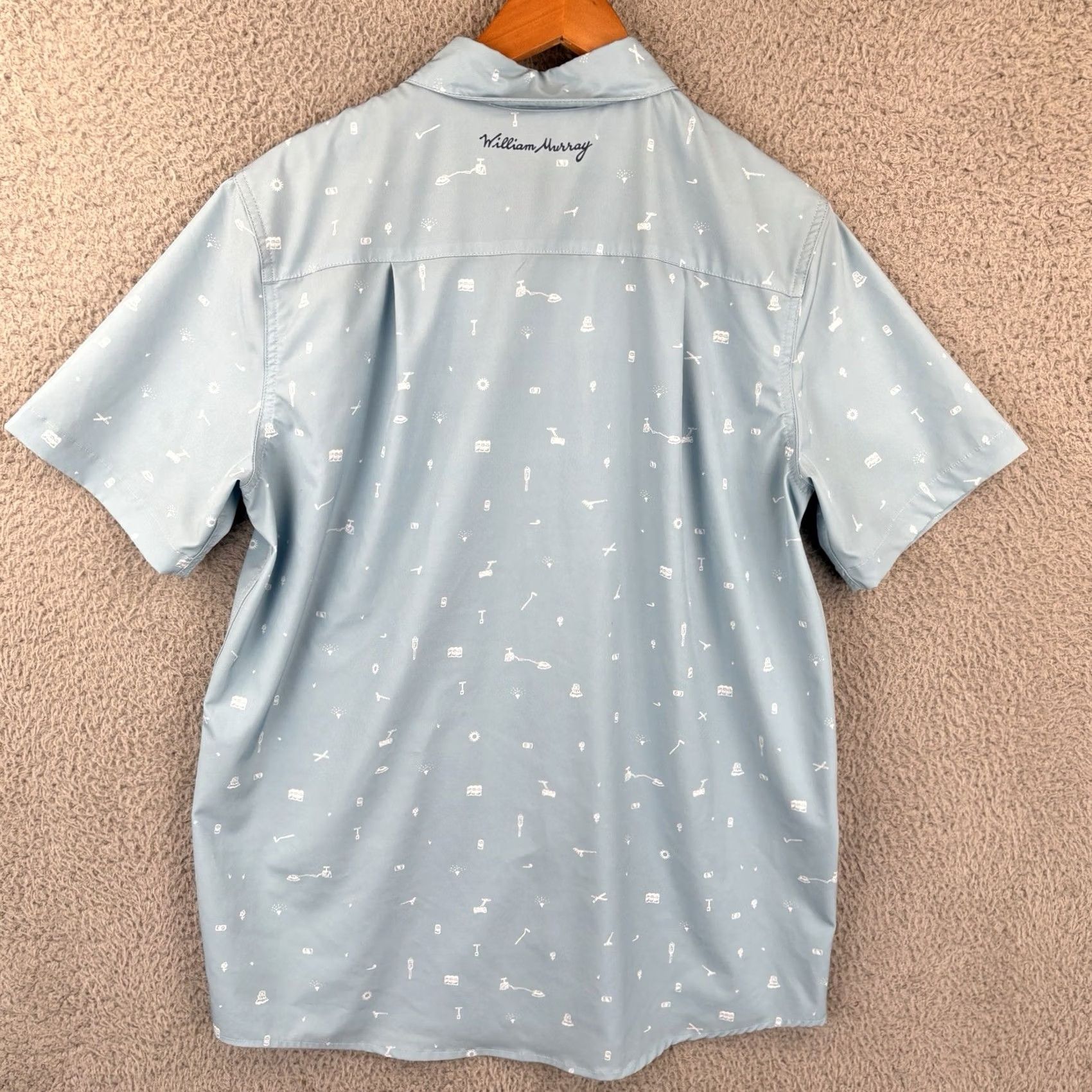Vintage William Murray Shirt Men M Light Blue All Over Print Golf Button-Up Collared Short Sleeve Vintage No Size US M / EU 48-50 / 2 - 7 Thumbnail