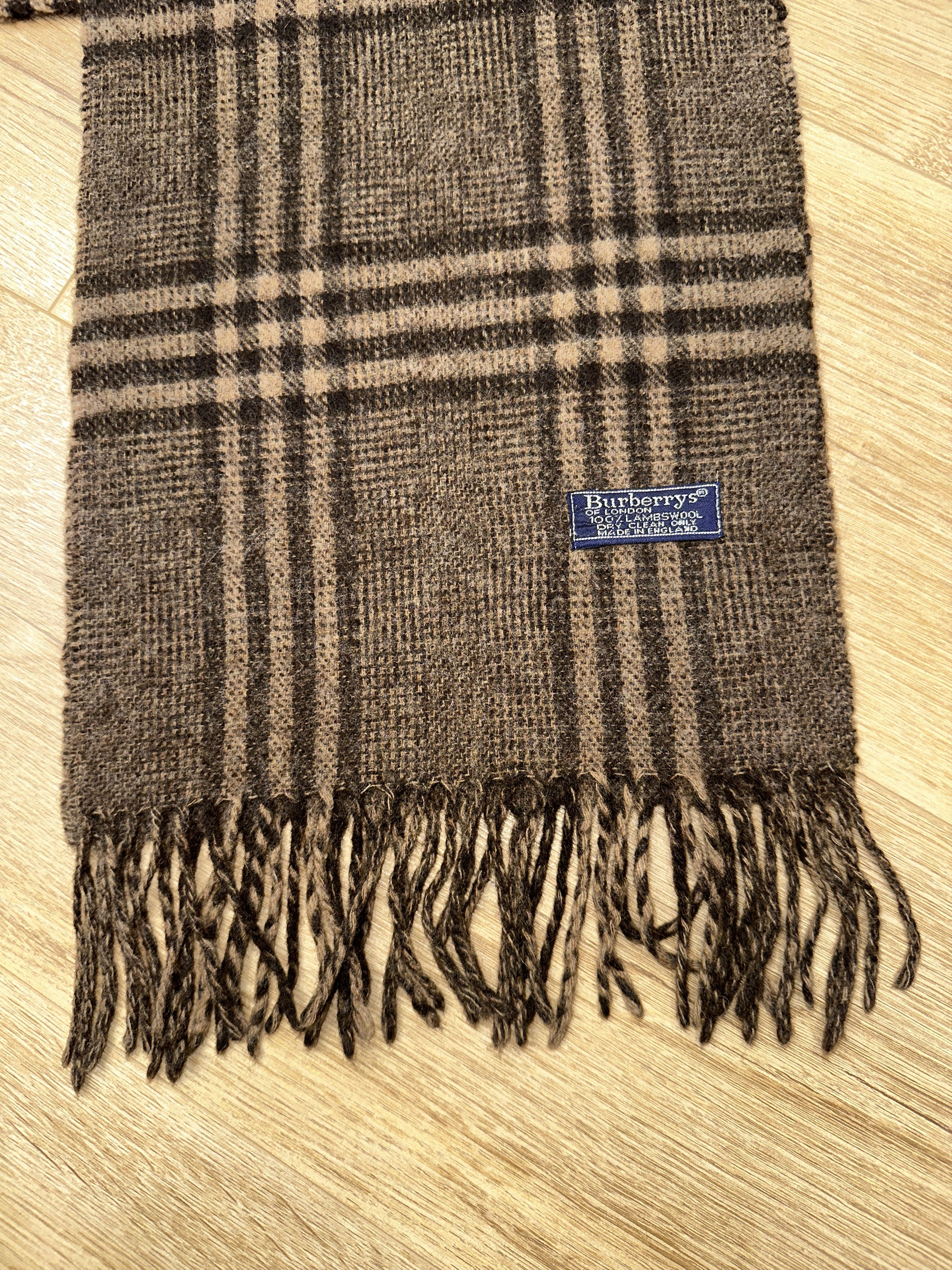 Burberry Vintage Burberrys Lambswool Scarf Check England 150x25cm Size ONE SIZE - 2 Thumbnail