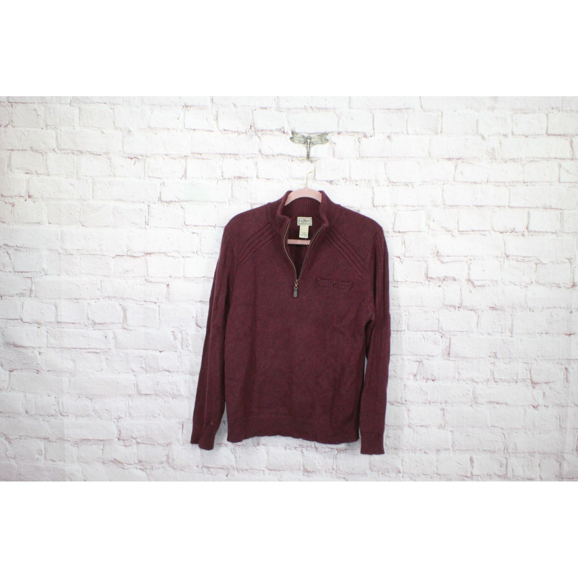 L.L. Bean LL Bean Men's Rangeley Wool Sweater Quarter Zip Size US L / EU 52-54 / 3 - 10 Thumbnail