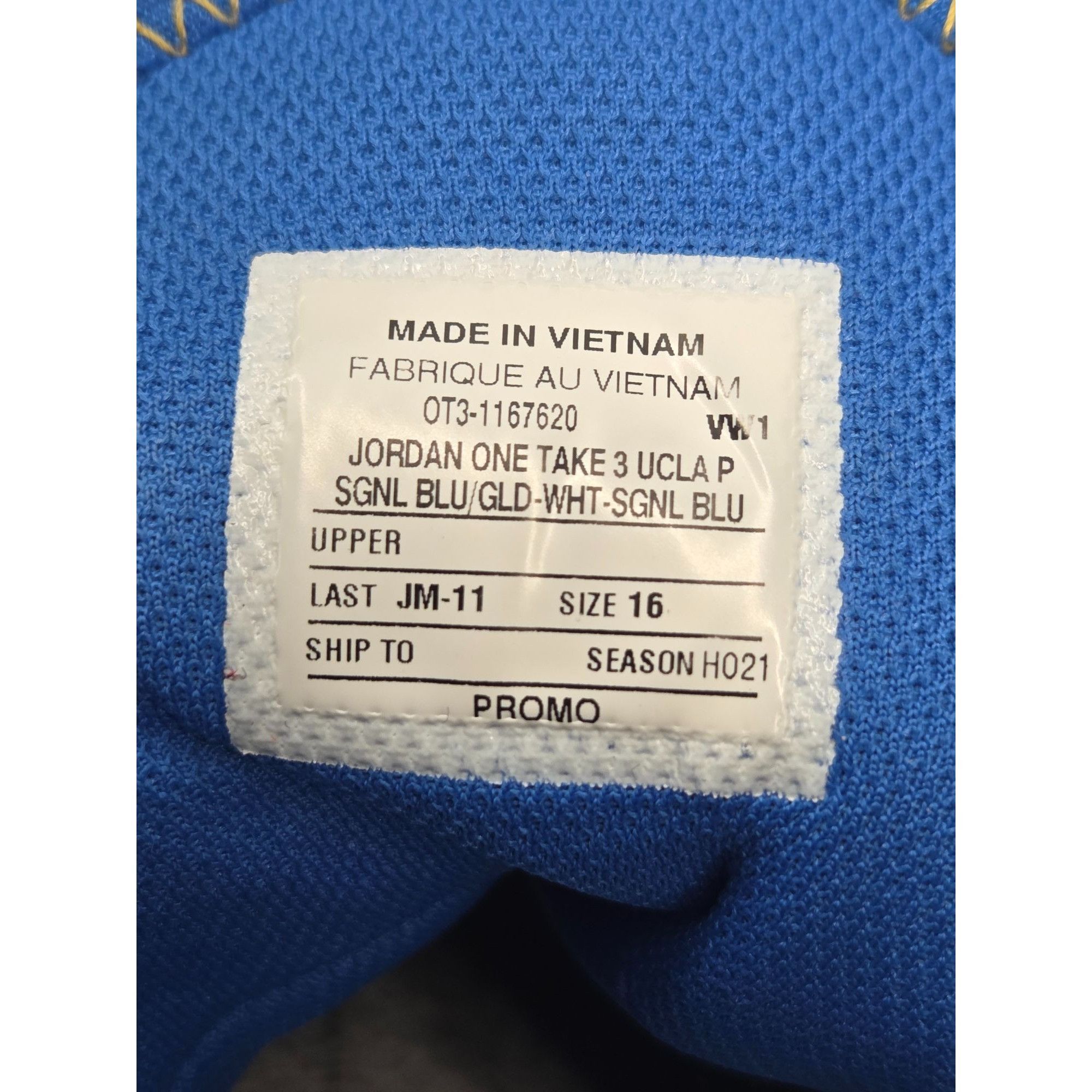 Jordan Brand Jordan One Take 3 OT3-1167620 UCLA PE Men’s Size 16 Promo Ra Size US 15 / EU 48 - 15 Thumbnail