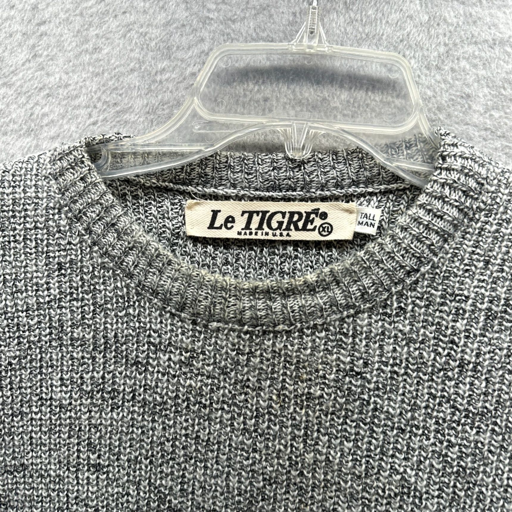Vintage VINTAGE Le Tigre Sweater Mens XL Black White Fleck 80s Made in USA Size US XL / EU 56 / 4 - 3 Thumbnail