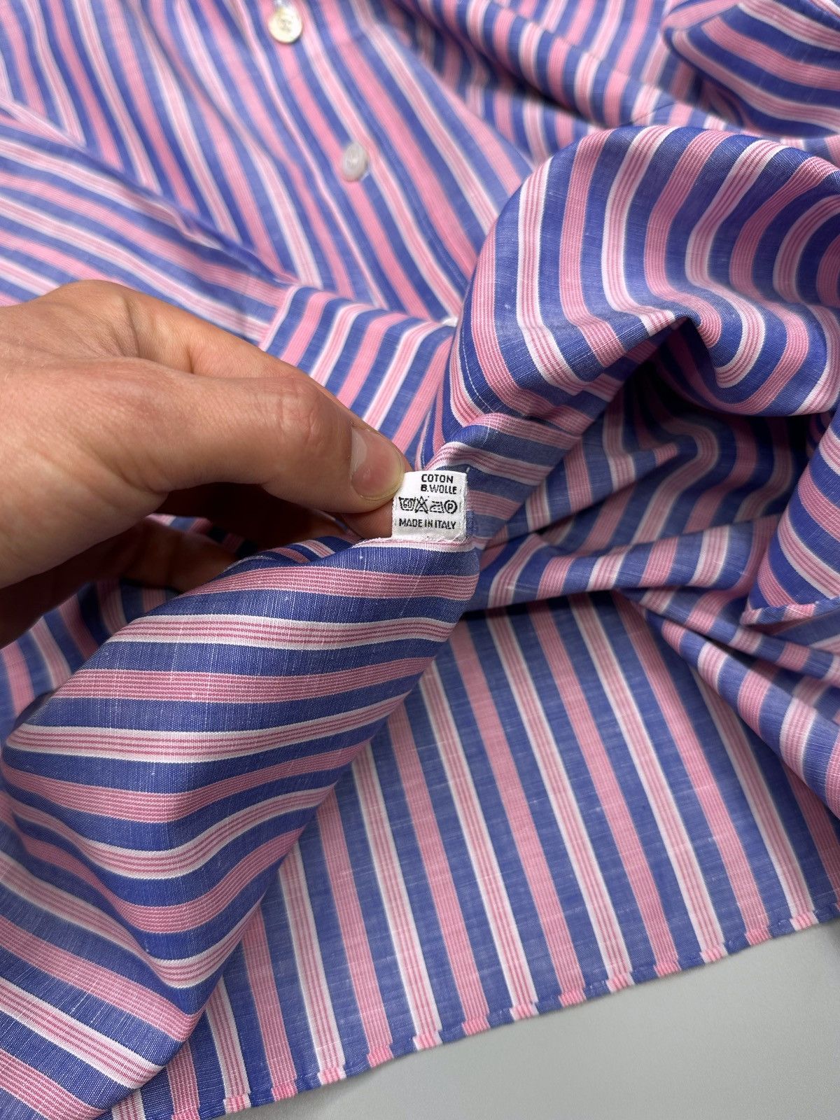 Kiton Kiton Linen Button Up Shirt Size US XL / EU 56 / 4 - 7 Thumbnail