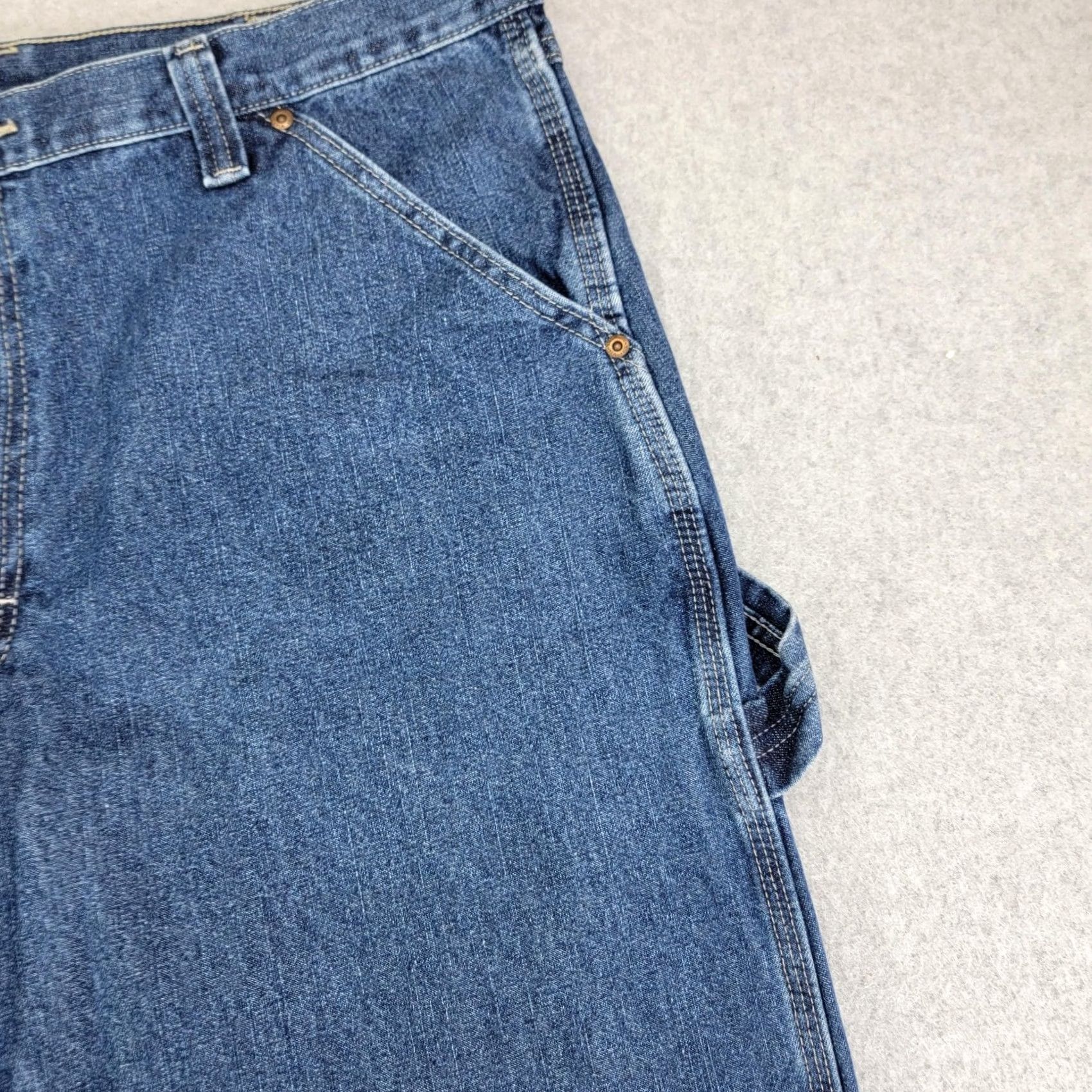 Wrangler Wrangler Jeans Mens 38x32 Denim Blue Carpenter Straight Leg Workwear Relaxed Fit 1094LSWDV Size US 38 / EU 54 - 3 Thumbnail