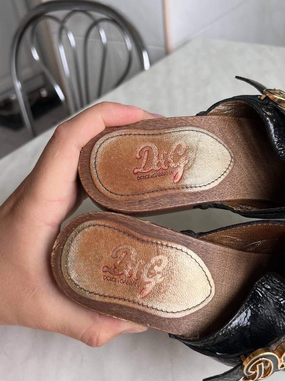 Dolce & Gabbana Dolce & Gabbana Clogs 90s/00s Vintage Sandals Woods Learher Size US 7.5 / IT 37.5 - 14 Thumbnail