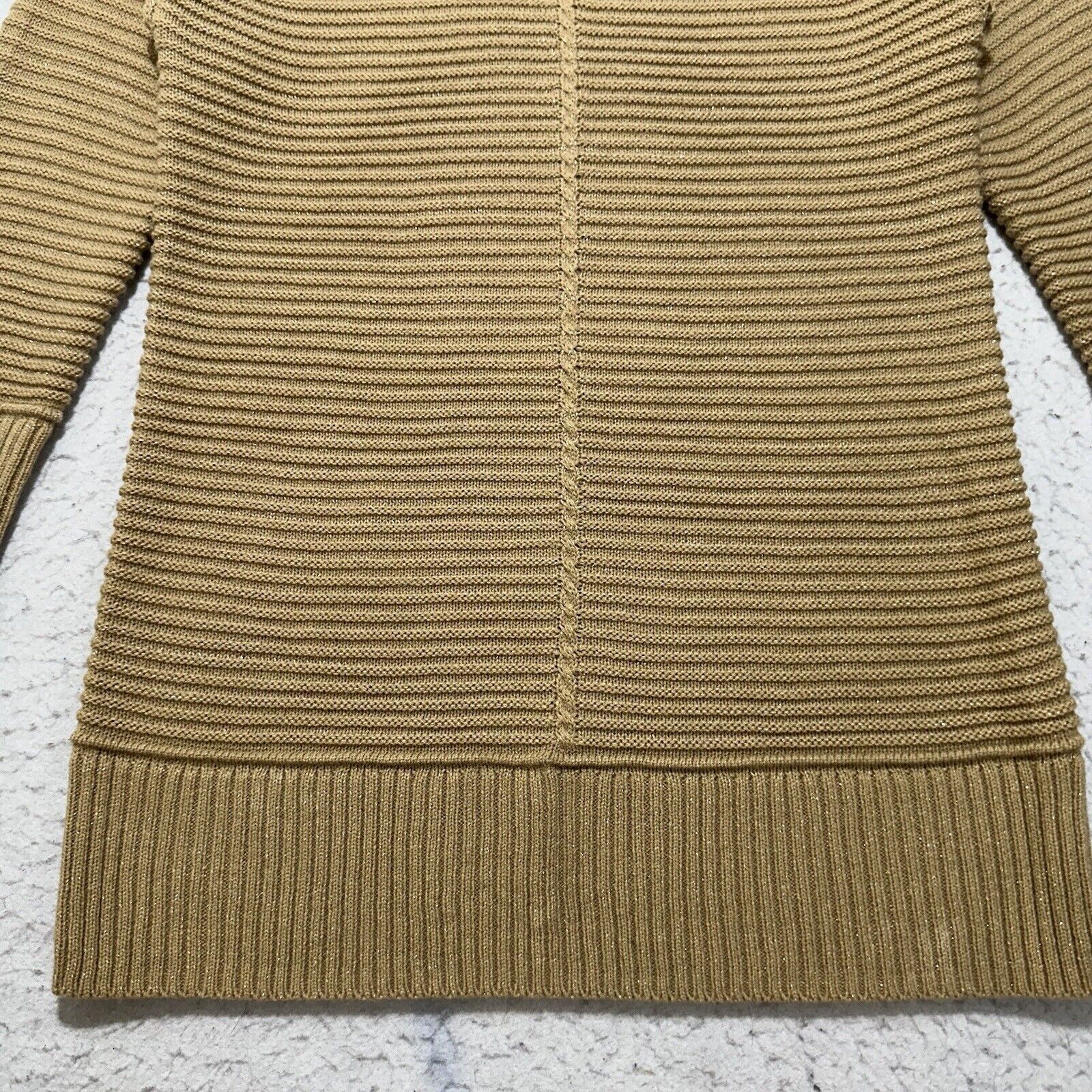 Nine West Nine West Small Glitter Sweater Beige Pullover Long Sleeve Size S / US 4 / IT 40 - 5 Thumbnail