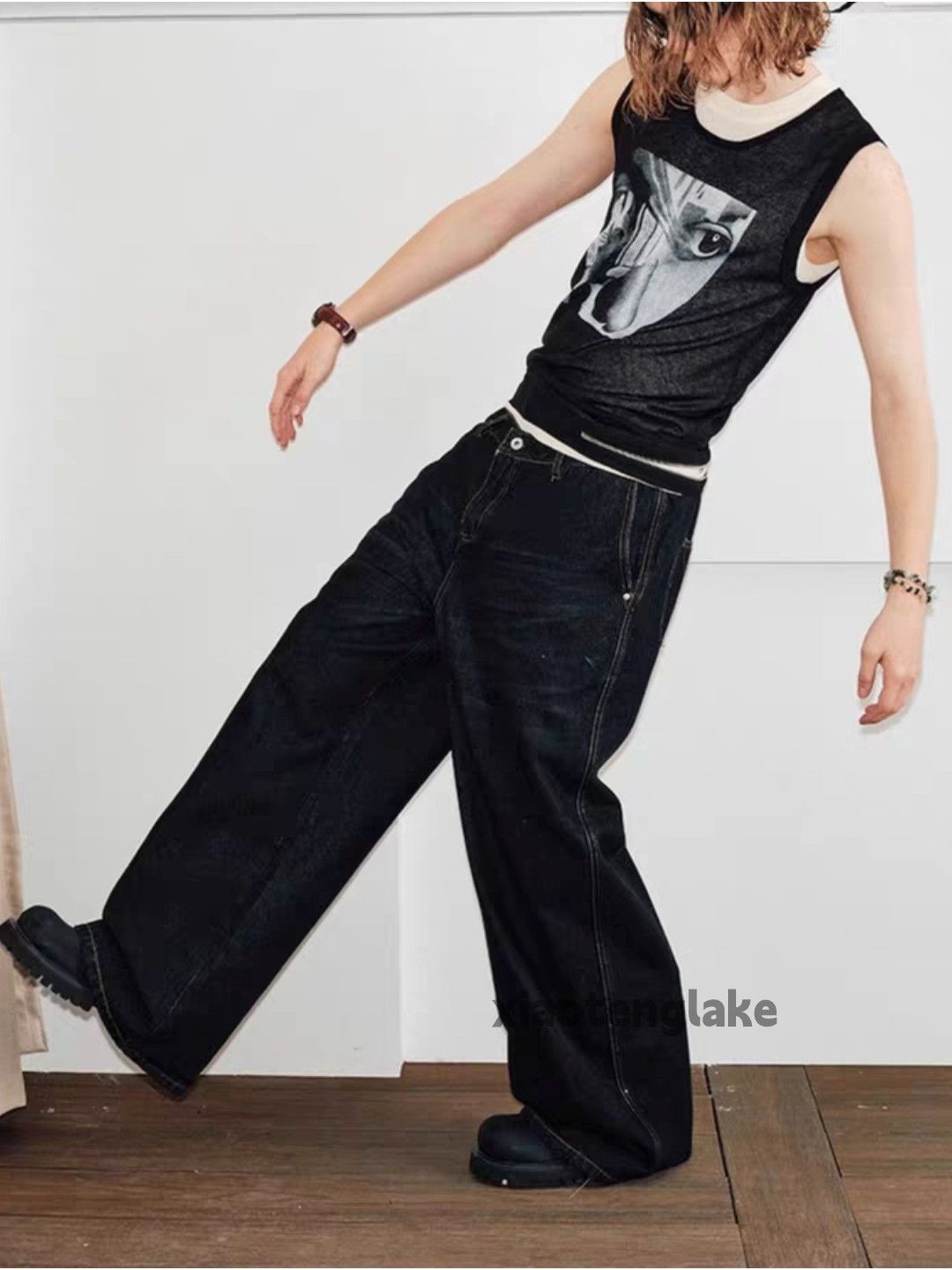 Japanese Brand × Vintage utility loose baggy patchwork double waist hiphop jeans Size US 34 / EU 50 - 8 Thumbnail
