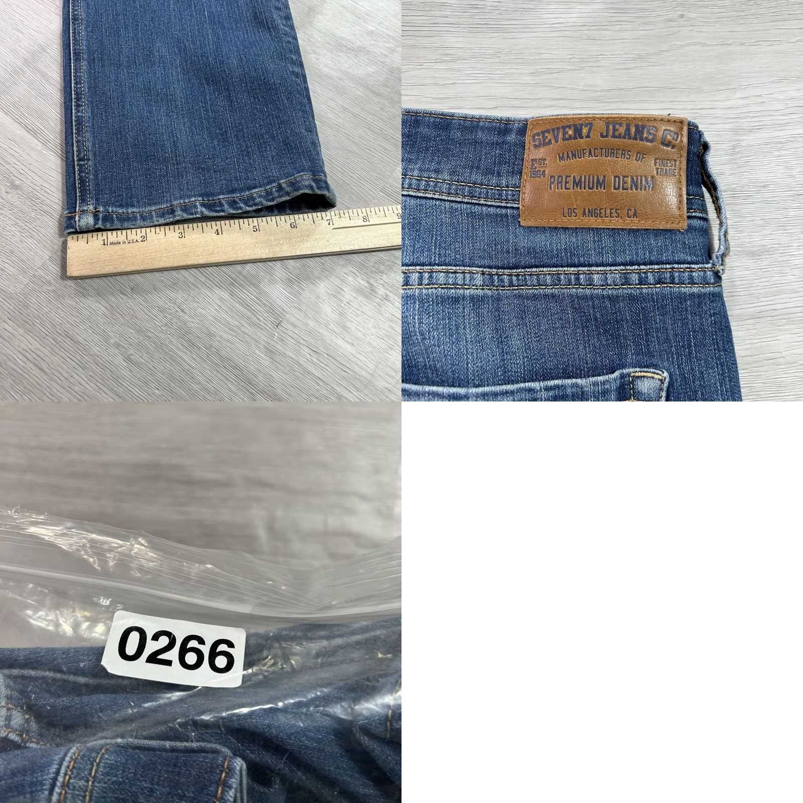 Vintage Seven7 Pants Mens 36 Blue Slim Straight Jeans 36x28 Wash Stretch Denim Size US 36 / EU 52 - 9 Thumbnail