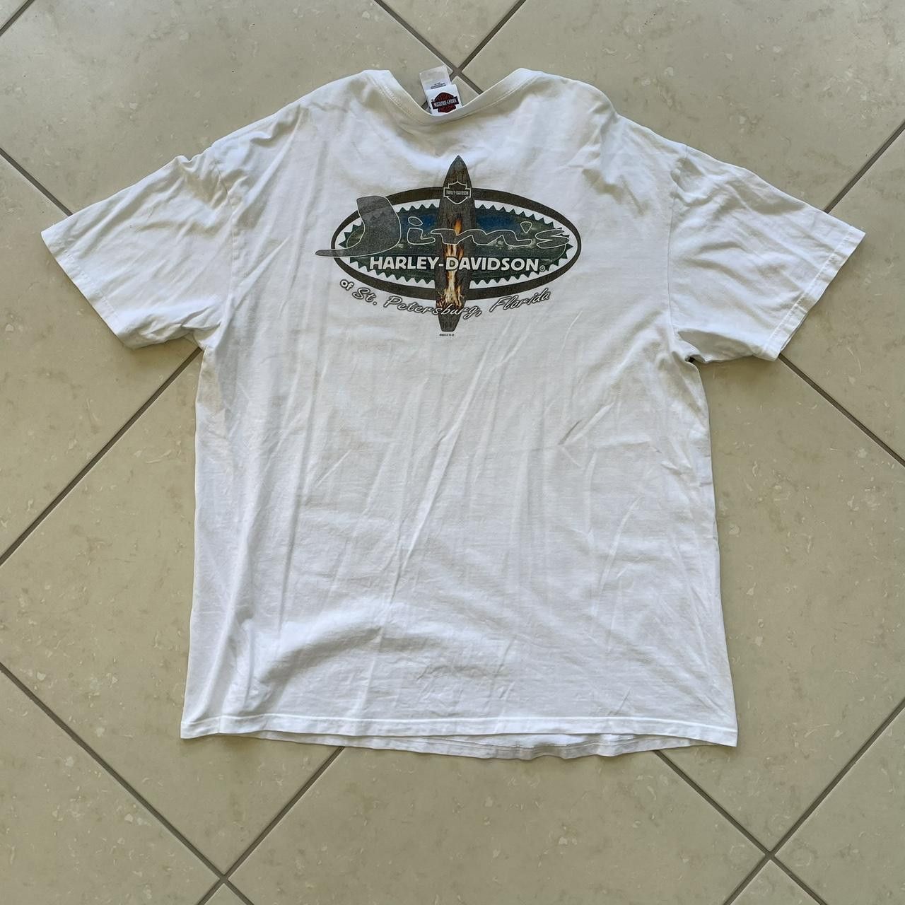 Harley Davidson Vintage Y2K 90's Harley Davidson Skull Surf Graphic Tee Size US XXL / EU 58 / 5 - 2 Thumbnail