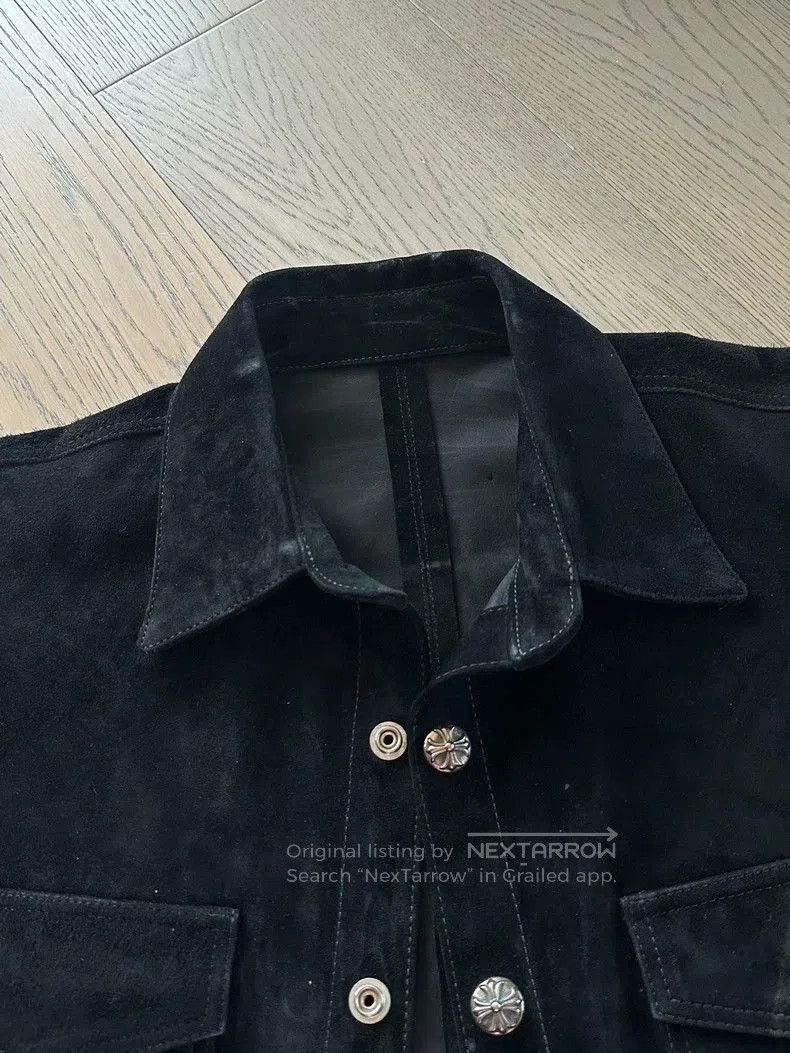 Chrome Hearts Black Suede Short Sleeve Jacket. Size US M / EU 48-50 / 2 - 2 Thumbnail