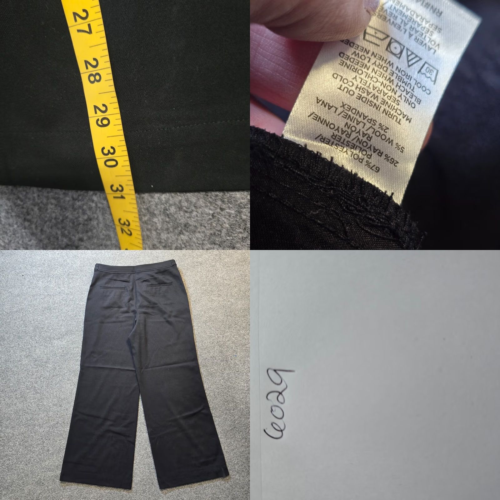 Loft LOFT Pants Womens Size 12 Black Wide-Leg Gold Buttons Nautical Capsule Career Dress Pants Regular Women Size 34" / US 12 / IT 48 - 8 Thumbnail