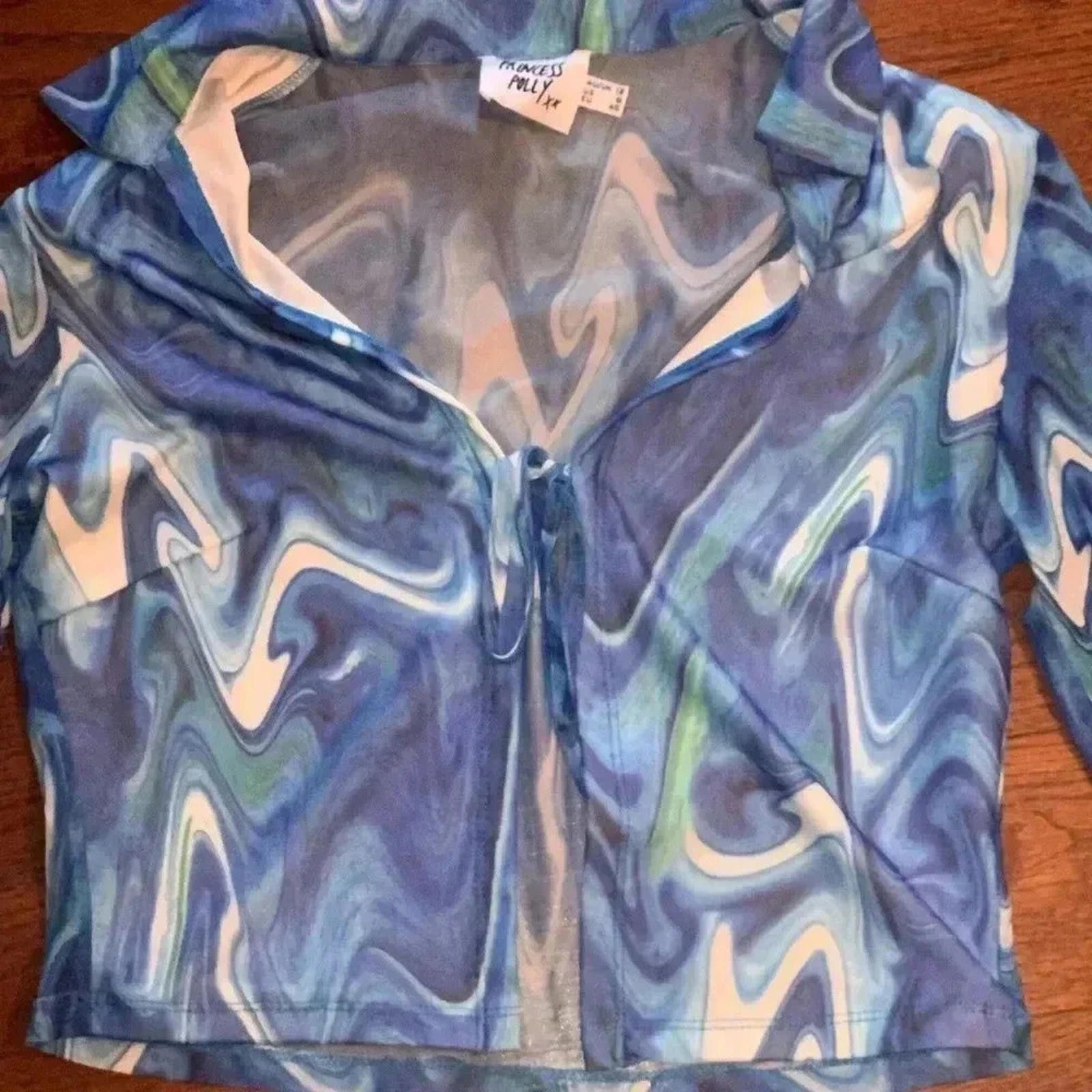 Designer Blue mesh long sleeve Size M / US 6-8 / IT 42-44 - 3 Thumbnail