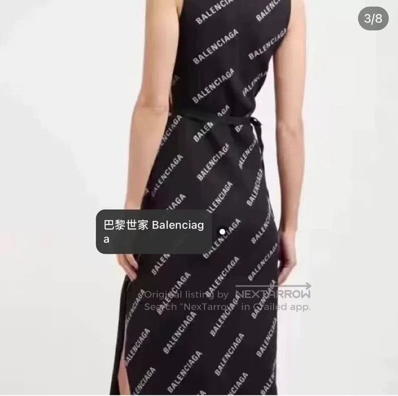 Balenciaga Balenciaga Blue Letter Logo Dress Size XS / US 0-2 / IT 36-38 - 2 Thumbnail