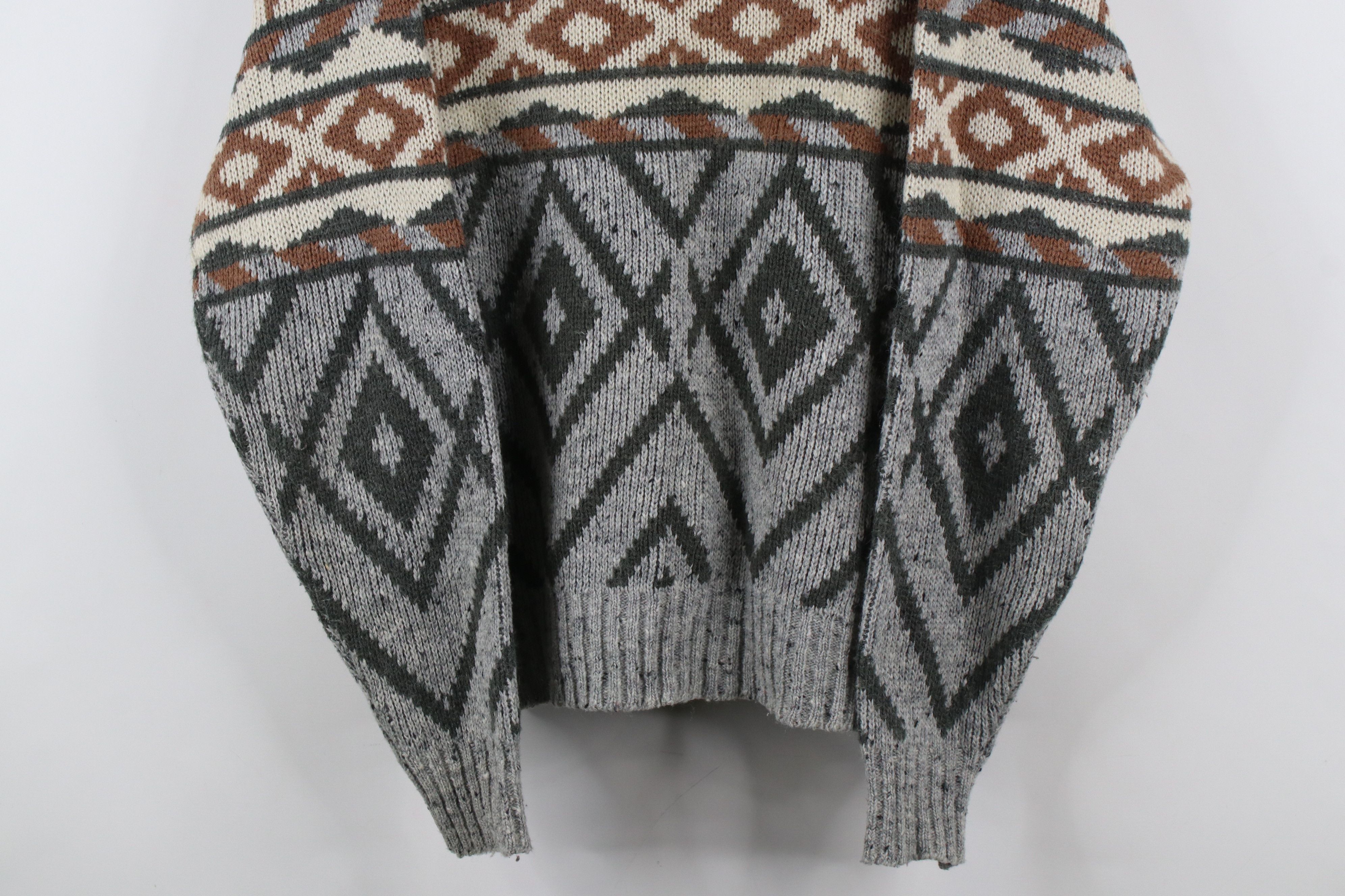 Vintage Vintage 90s Streetwear Wool Blend Fair Isle Crewneck Sweater Size L / US 10 / IT 46 - 3 Thumbnail