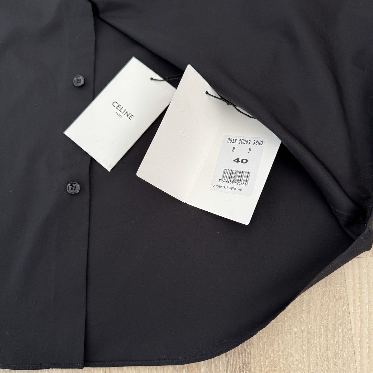 Celine Celine by Hedi Slimane Drugstore Black Slim Button Up Shirt Size US M / EU 48-50 / 2 - 5 Thumbnail