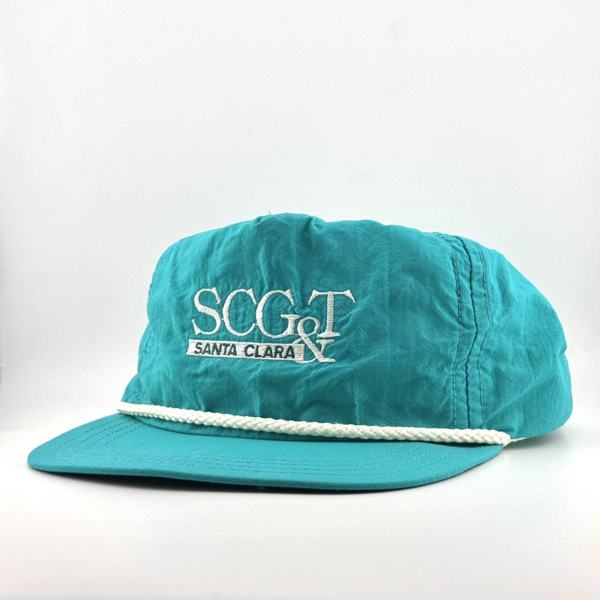 Vintage Vtg Town Talk Santa Clara SCG&T Teal Rope Hat Snapback Cap Size ONE SIZE - 2 Thumbnail