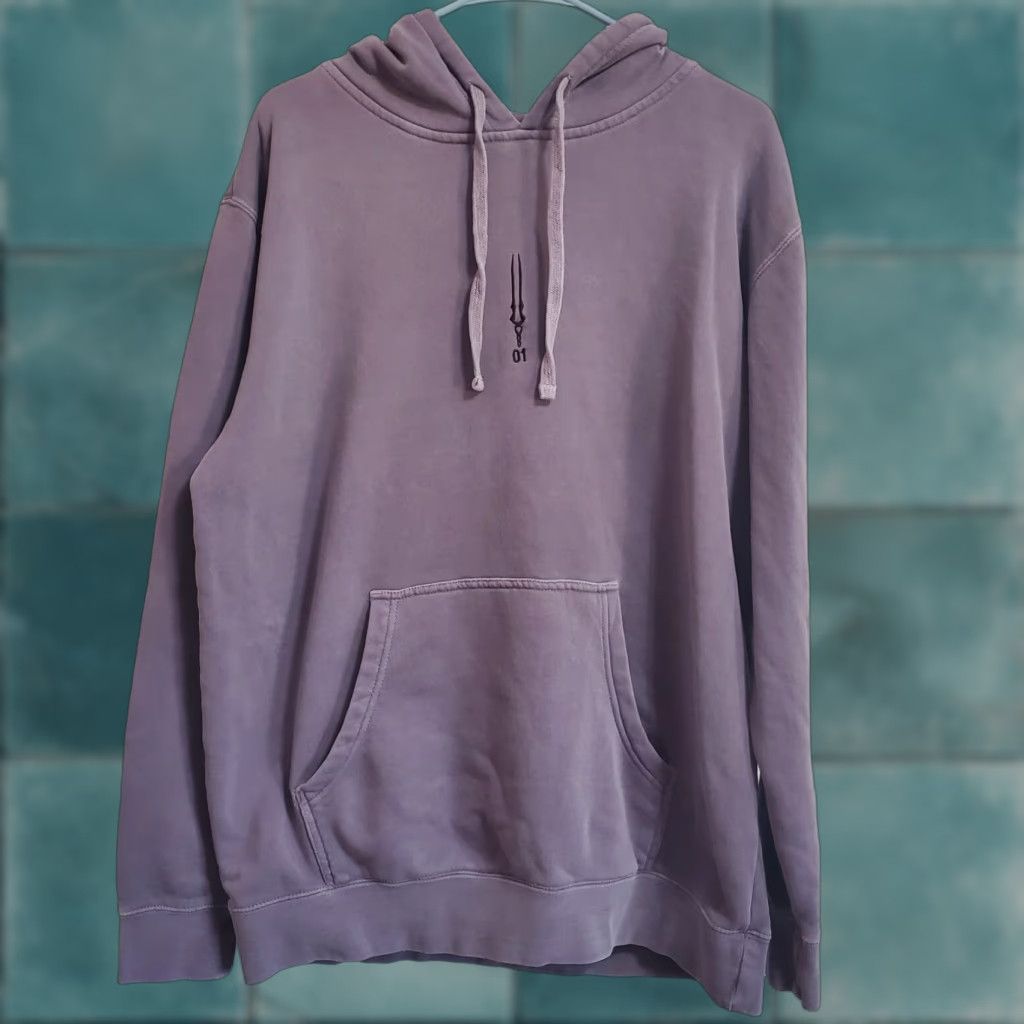 Vintage Hashira Studios Hoodie Mens Large Purple Graphic Print Pullover Fleece Lined Size US L / EU 52-54 / 3 - 1 Thumbnail