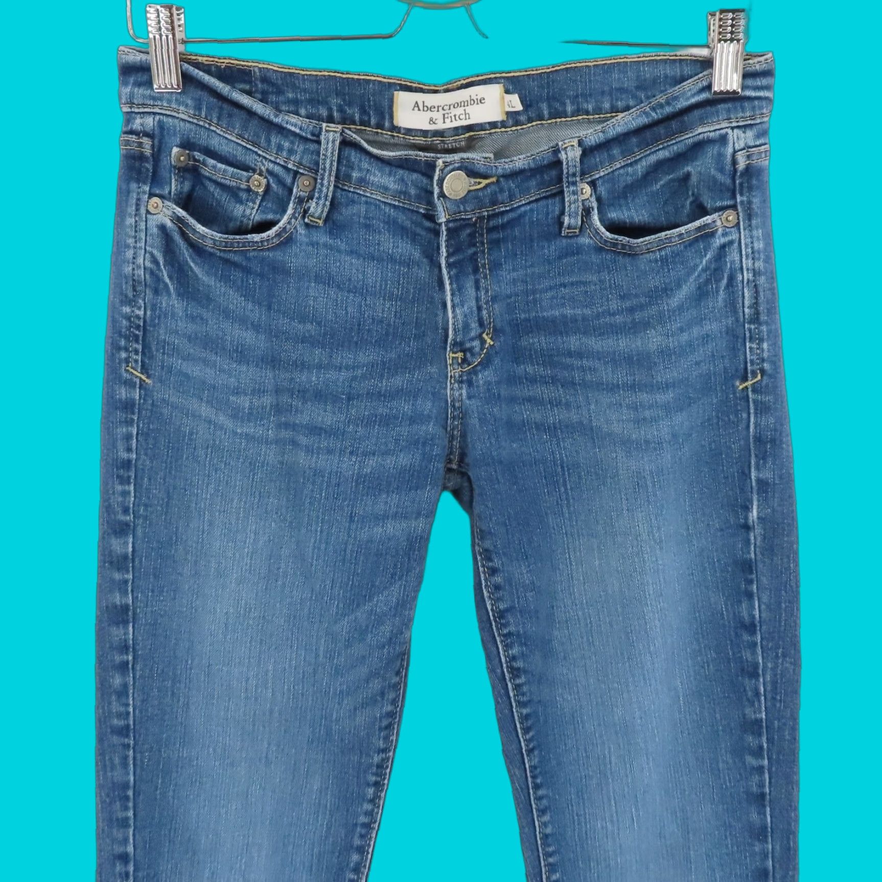 Abercrombie & Fitch Abercrombie & Fitch Womens Jeans Flared 4 Long 4L Medium Blue Denim Cotton Regular 5-Pocket Size 27" / US 4 / IT 40 - 1 Thumbnail