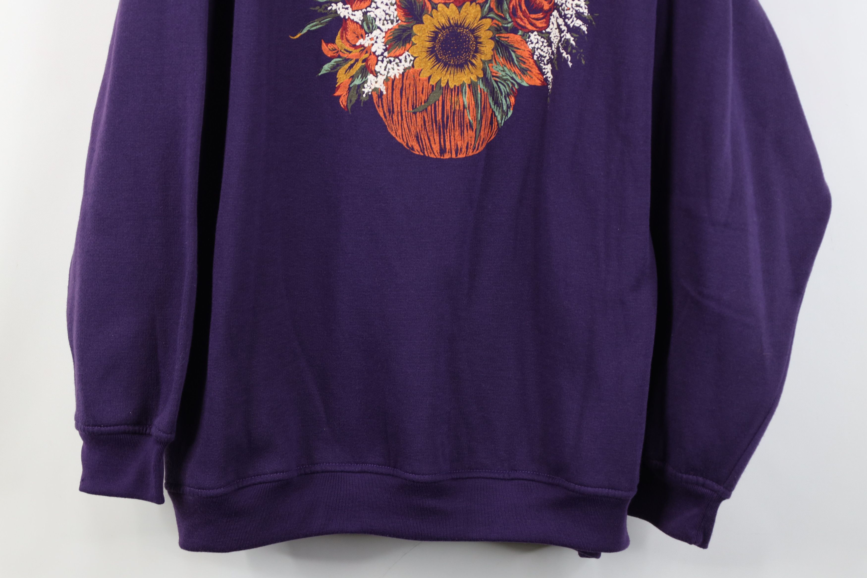 Vintage Vintage 90s Streetwear Pumpkin Flower Bouquet Sweatshirt Size XL / US 12-14 / IT 48-50 - 3 Thumbnail
