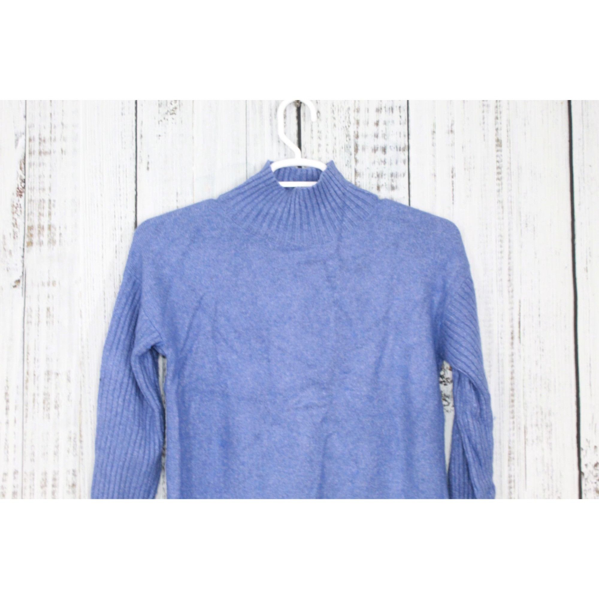 L.L. Bean LL Bean Women's Indigo Heather Essential Turtleneck Sweater Size M / US 6-8 / IT 42-44 - 3 Thumbnail
