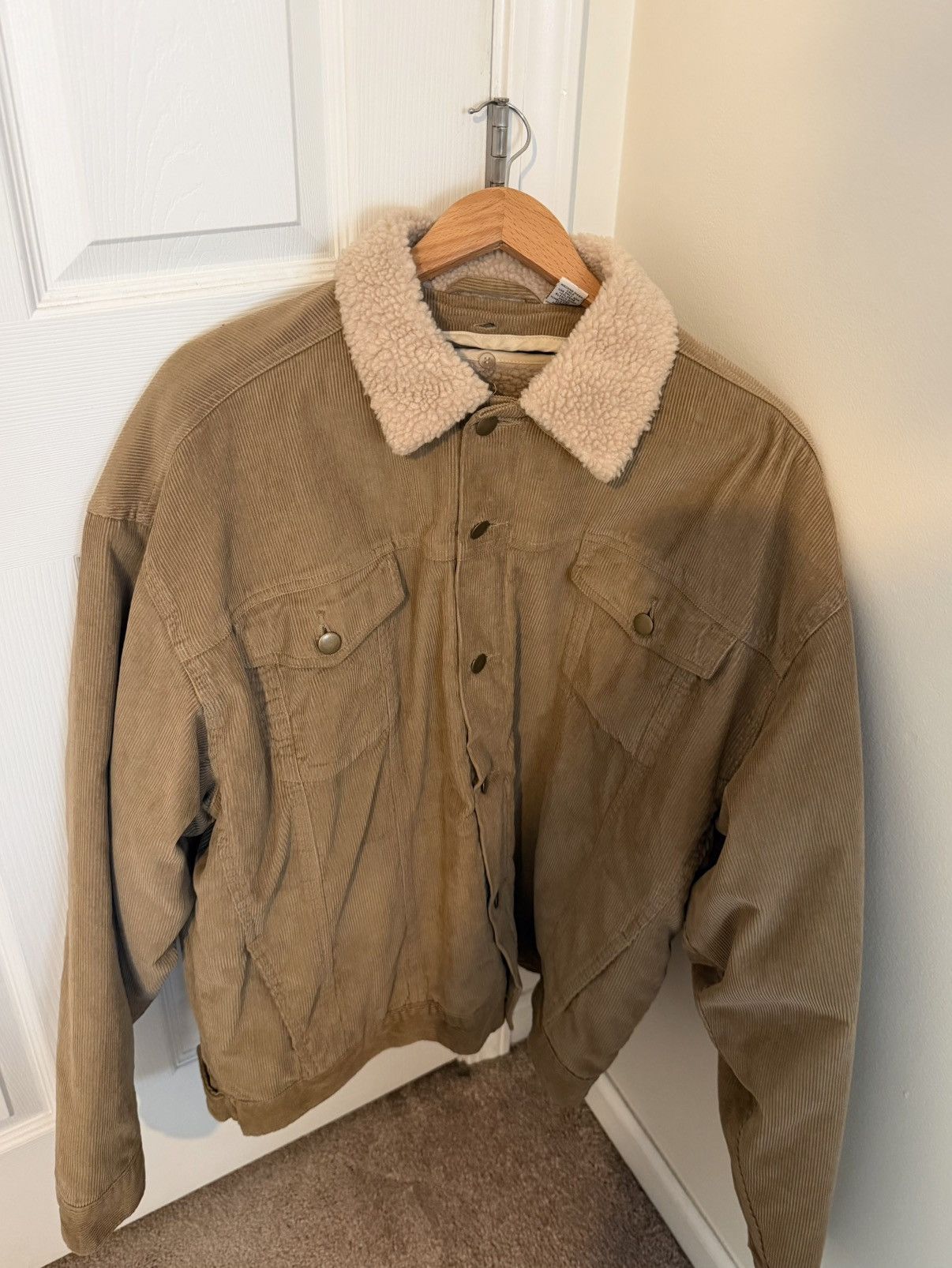 Other Corduroy Sherpa Lined Trucker Jacket Tan Beige Size Large Size US L / EU 52-54 / 3 - 2 Thumbnail