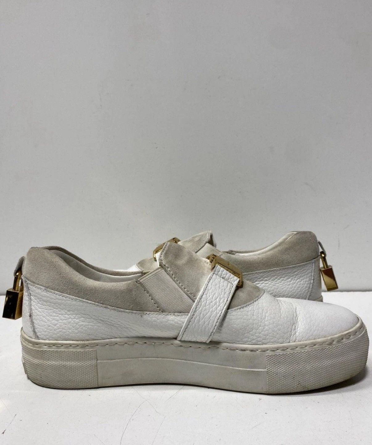 Buscemi Buscemi Women White Slip-On Shoes Size 7 Gold Metal details Size US 7 / IT 37 - 2 Thumbnail