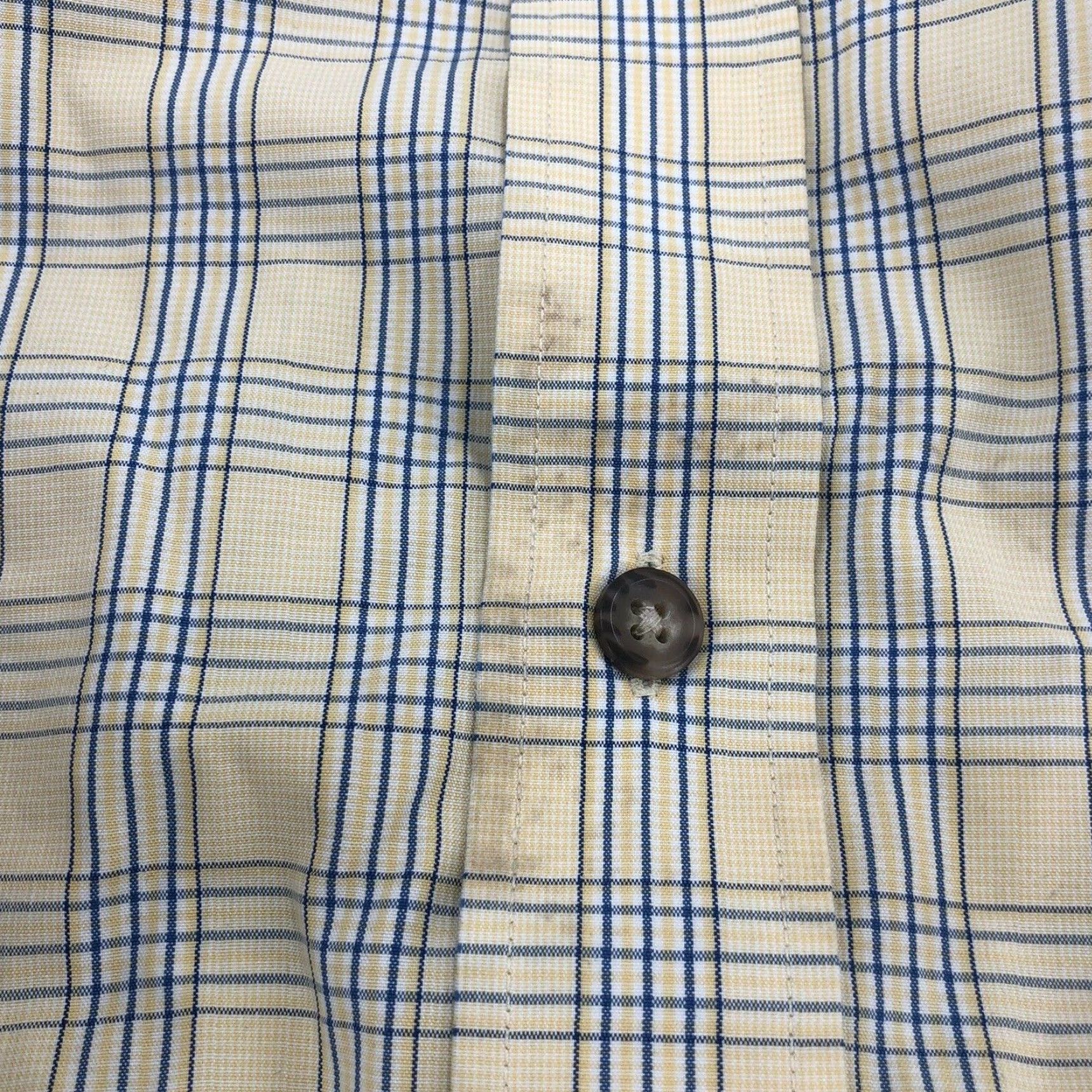 Nordstrom VINTAGE Nordstrom Shirt XL Yellow Blue Plaid Button Up Wrinkle Free 100%Cotton STAIN Mens XL Yellow Plaid Han Rhine? Size US XL / EU 56 / 4 - 5 Thumbnail
