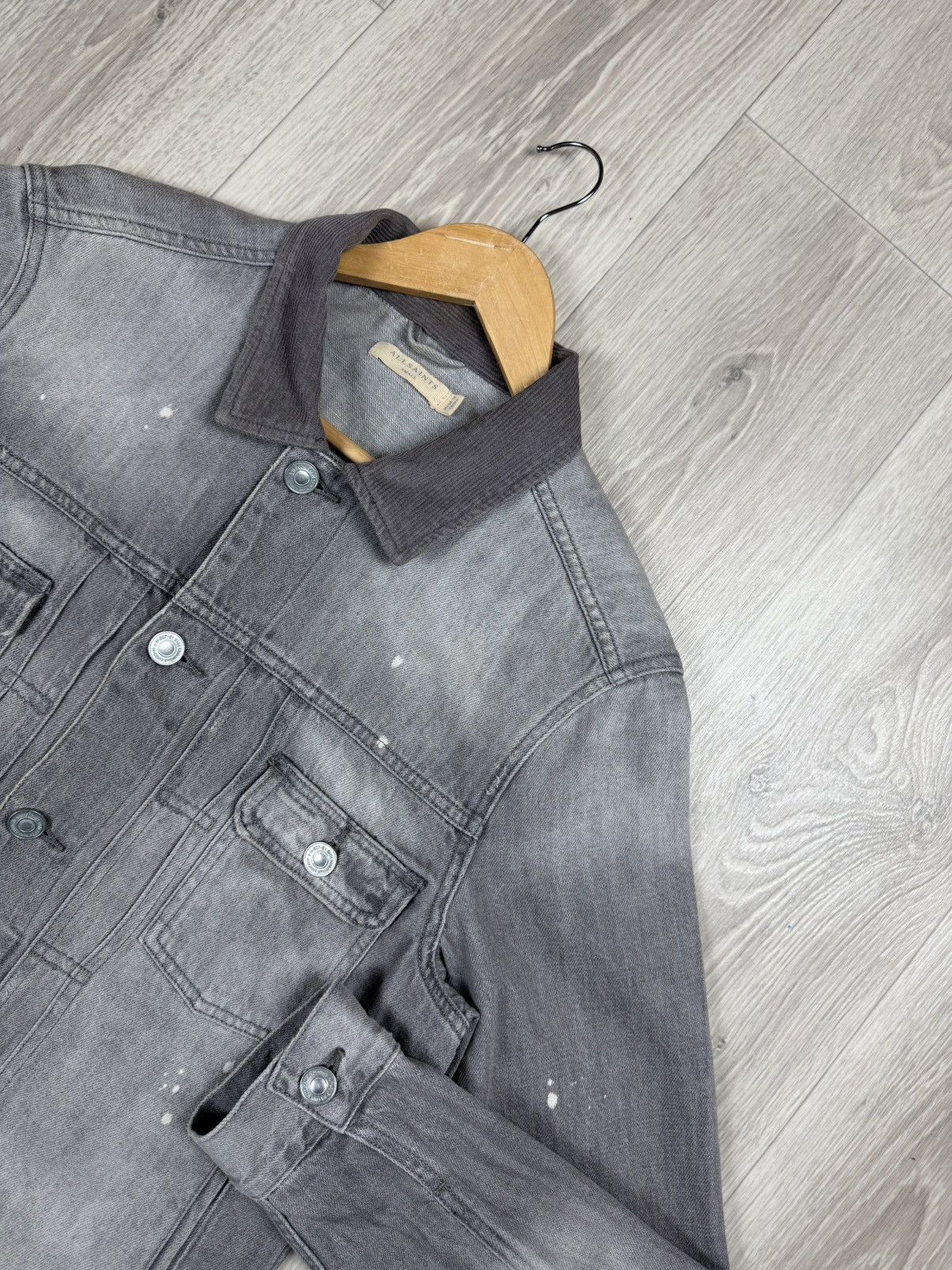 Allsaints ALLSAINTS Akola Jacket Distressed Gray Denim Size S Size US S / EU 44-46 / 1 - 2 Thumbnail