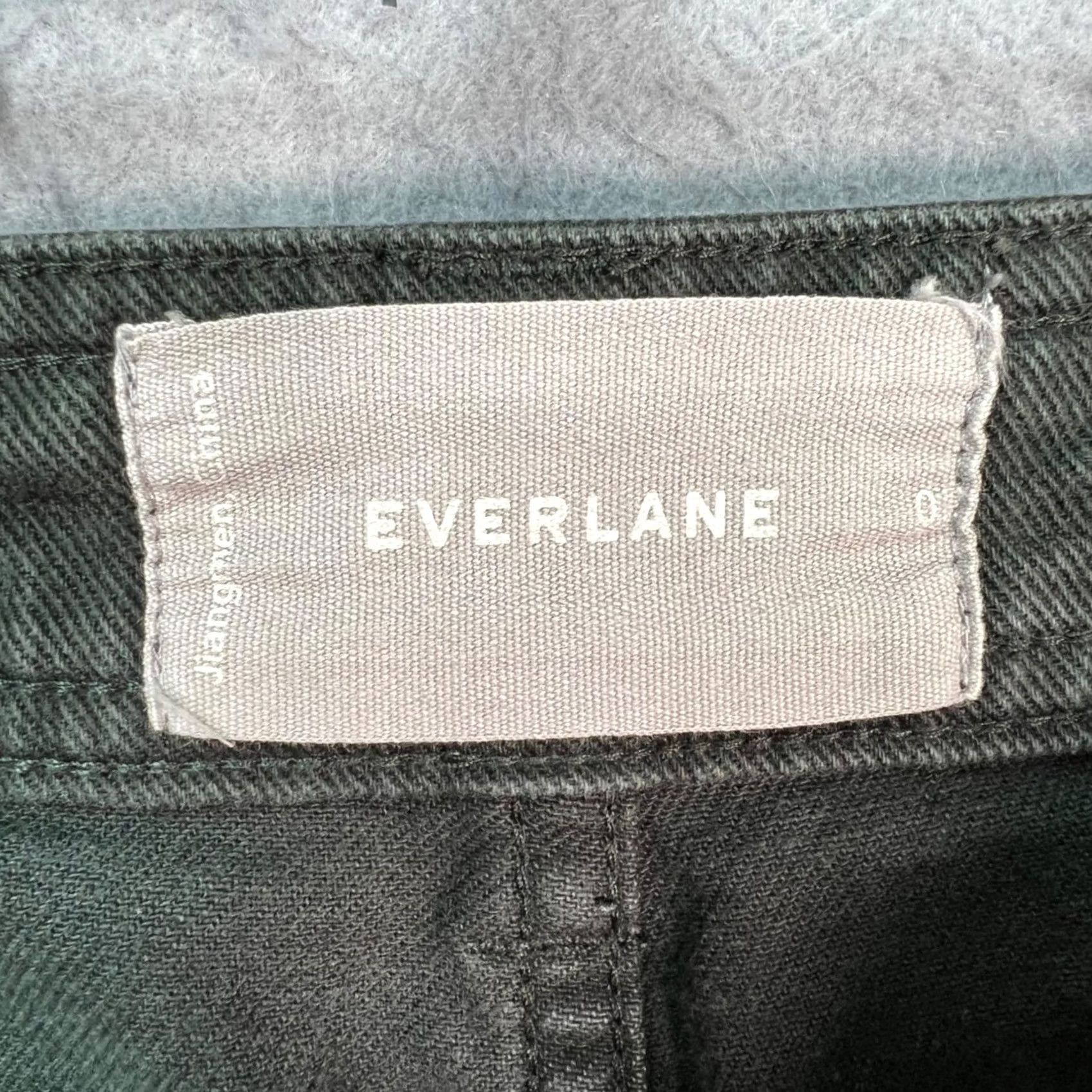 Everlane VINTAGE Everlane Pants Womens 0 Olive Green Cotton Relaxed Fit Ankle 26 Inseam Womens Size 26" / US 2 / IT 38 - 3 Thumbnail