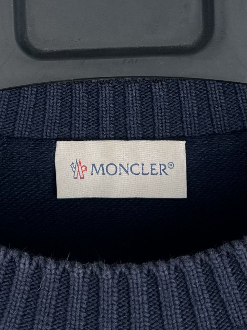 Moncler MONCLER Sweatshirt Cotton Crew Neck Side Logo Navy Men's Size US L / EU 52-54 / 3 - 8 Thumbnail