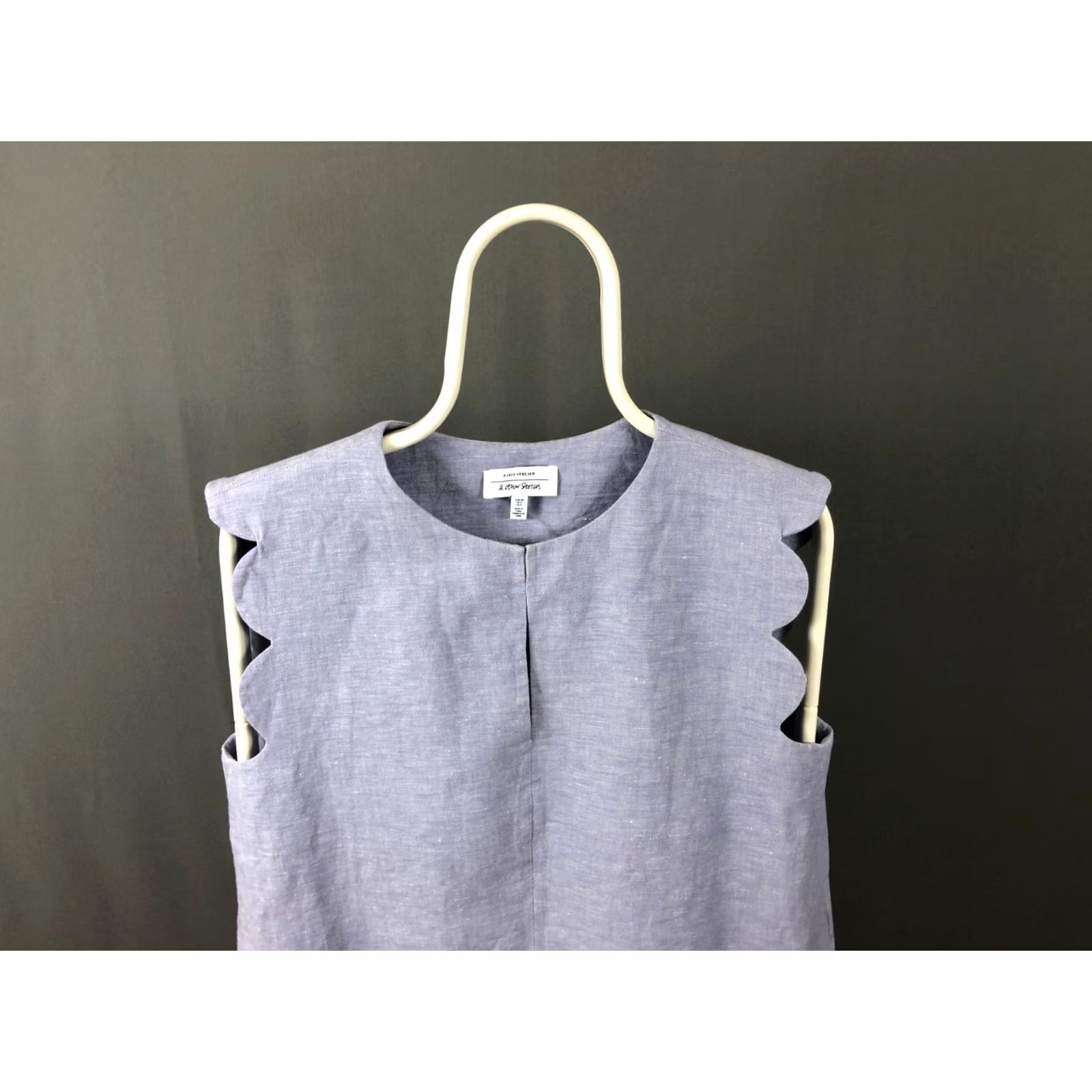& Other Stories & Other Stories Women's Sleeveless Top Size 6 Purple Linen Blouse Crew Neck Cotton Linen Blend Short Sleeves Size M / US 6-8 / IT 42-44 - 3 Thumbnail