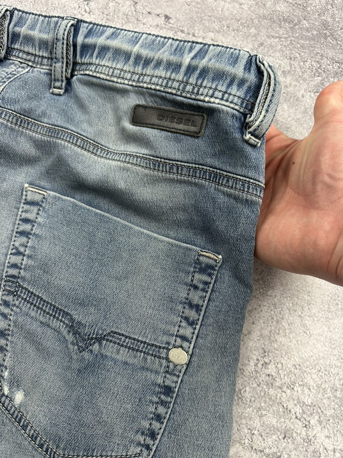 Diesel Vintage Y2K Diesel Distressed Blue Faded Krooley Joggjeans Size US 28 / EU 44 - 18 Thumbnail