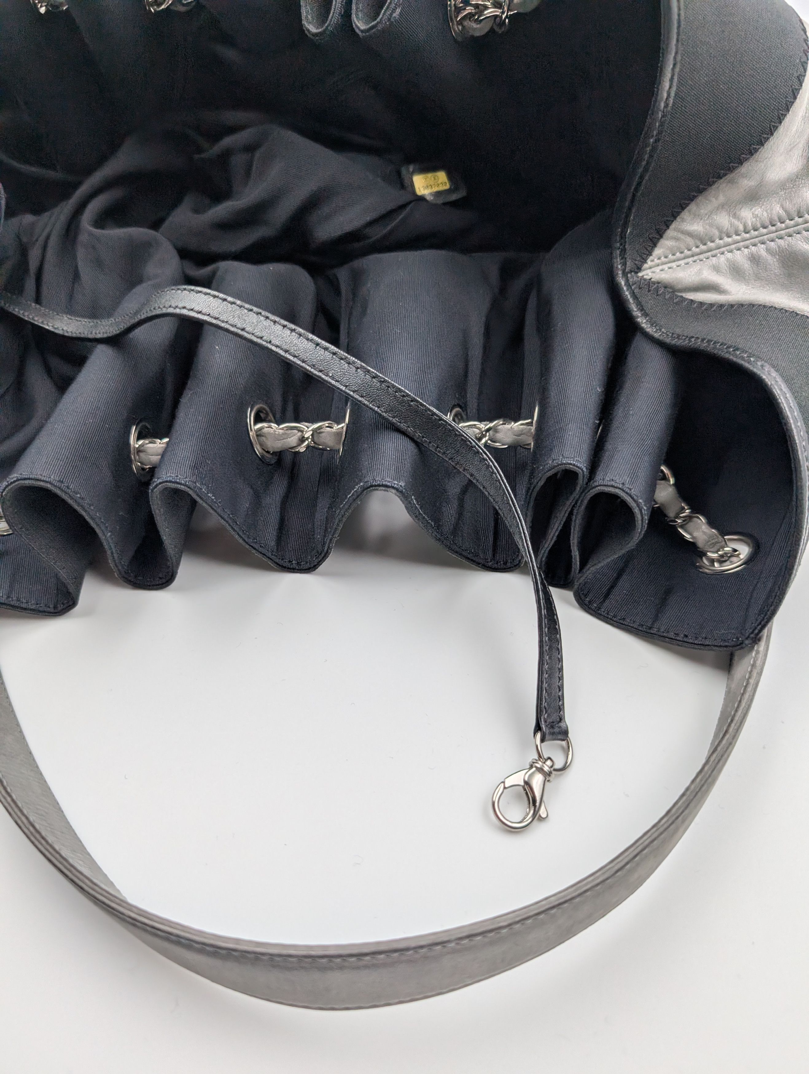 Chanel Chanel Grey Stretch Spirit XL Hobo Bag Size ONE SIZE - 7 Thumbnail