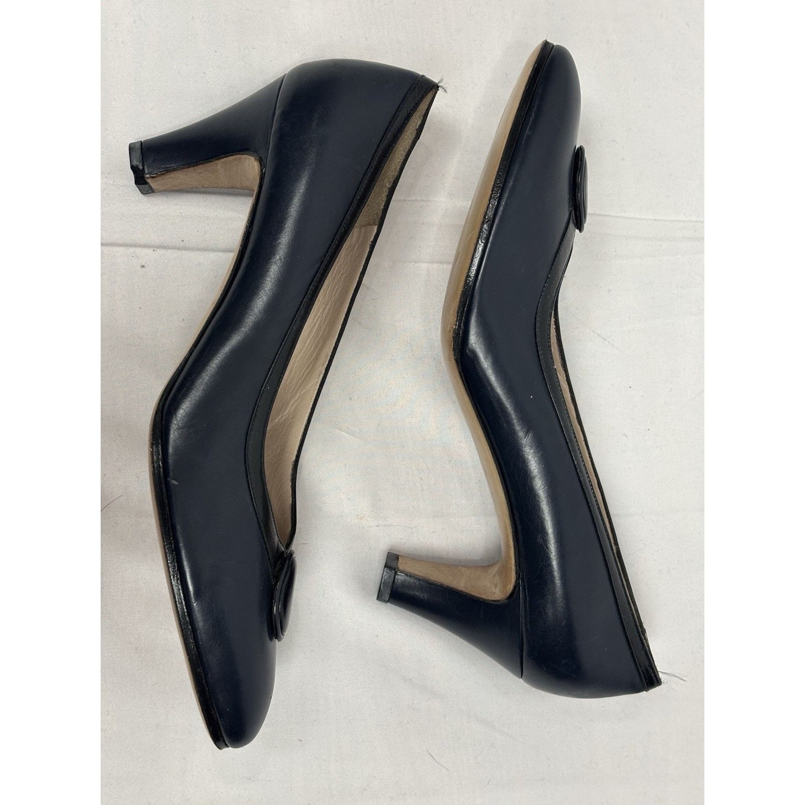 Salvatore Ferragamo Salvatore Ferragamo Navy Women’s 6.5 AAA Leather Buckle Heel Size US 6.5 / IT 36.5 - 8 Thumbnail