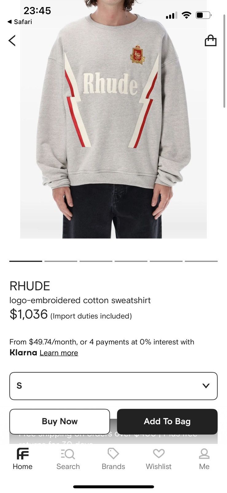 Rhude Rhude grey crewneck Brand new Small Size US S / EU 44-46 / 1 - 2 Thumbnail