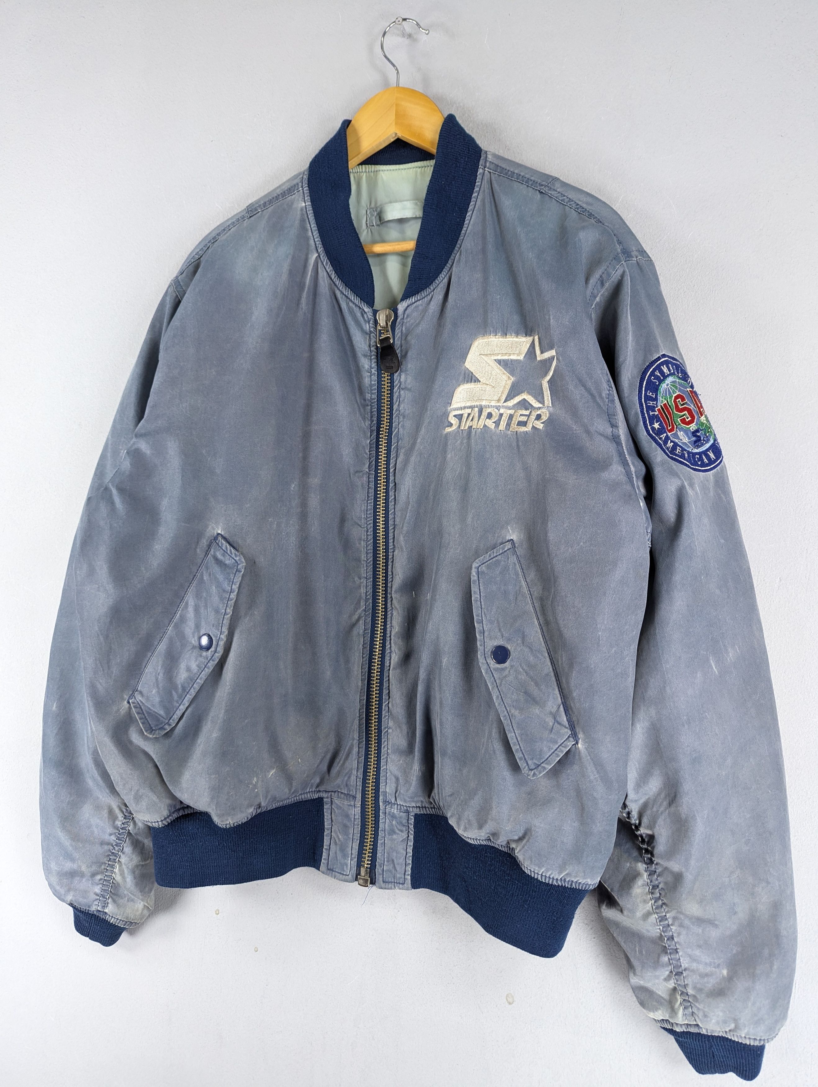 Starter Vintage 90s Starter USA American Sport Bomber Jacket Size US L / EU 52-54 / 3 - 2 Thumbnail