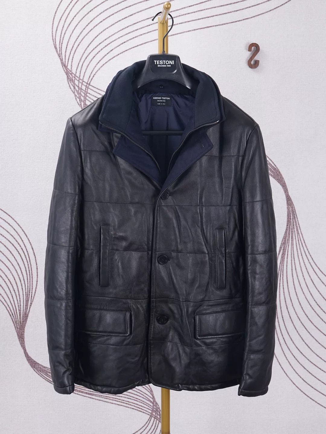 Testoni Black Leather Jacket by a·testoni Size US L / EU 52-54 / 3 - 1 Thumbnail