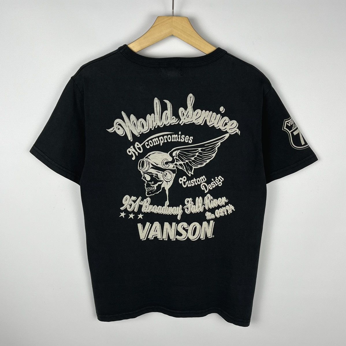 トップス Vanson skull back design tee Vanson Skeleton Tee Shirt