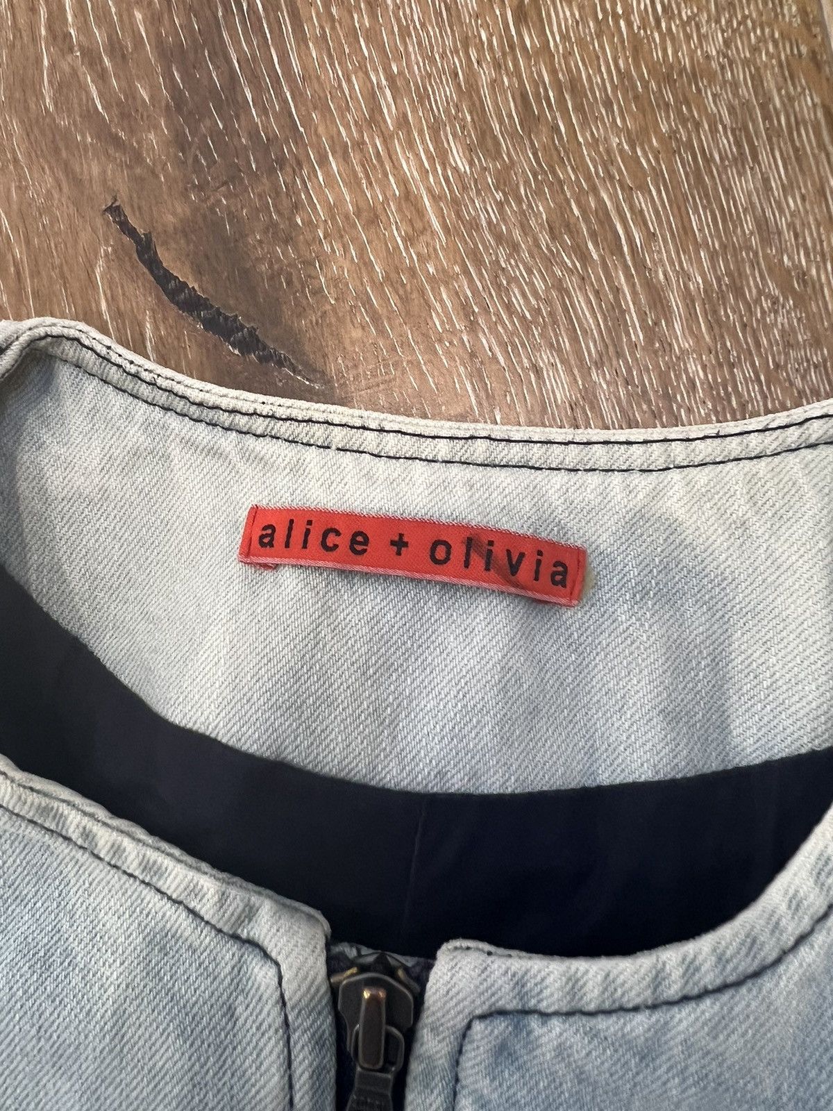 Alice + Olivia Alice + Olivia Denim biker jacket Size S / US 4 / IT 40 - 5 Thumbnail