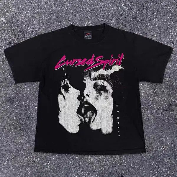 Japanese Brand Hitomi x Yumi Hip Hop Printed Short Sleeve T-Shirt Black Size US L / EU 52-54 / 3 - 3 Thumbnail