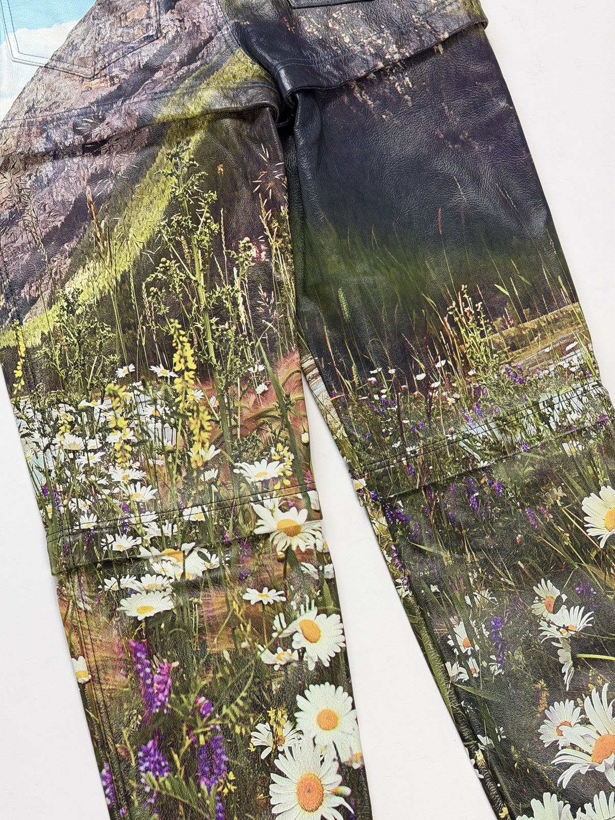 Balenciaga Balenciaga Spring 2018 3 Parts Leather Landscape Print Pants Size US 30 / EU 46 - 7 Thumbnail