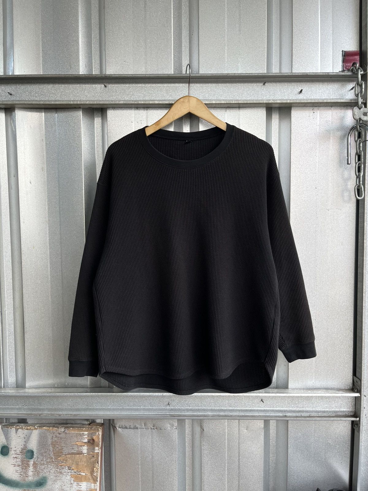Japanese Brand Vintage uniqlo waffle black Size US XL / EU 56 / 4 - 1 Thumbnail