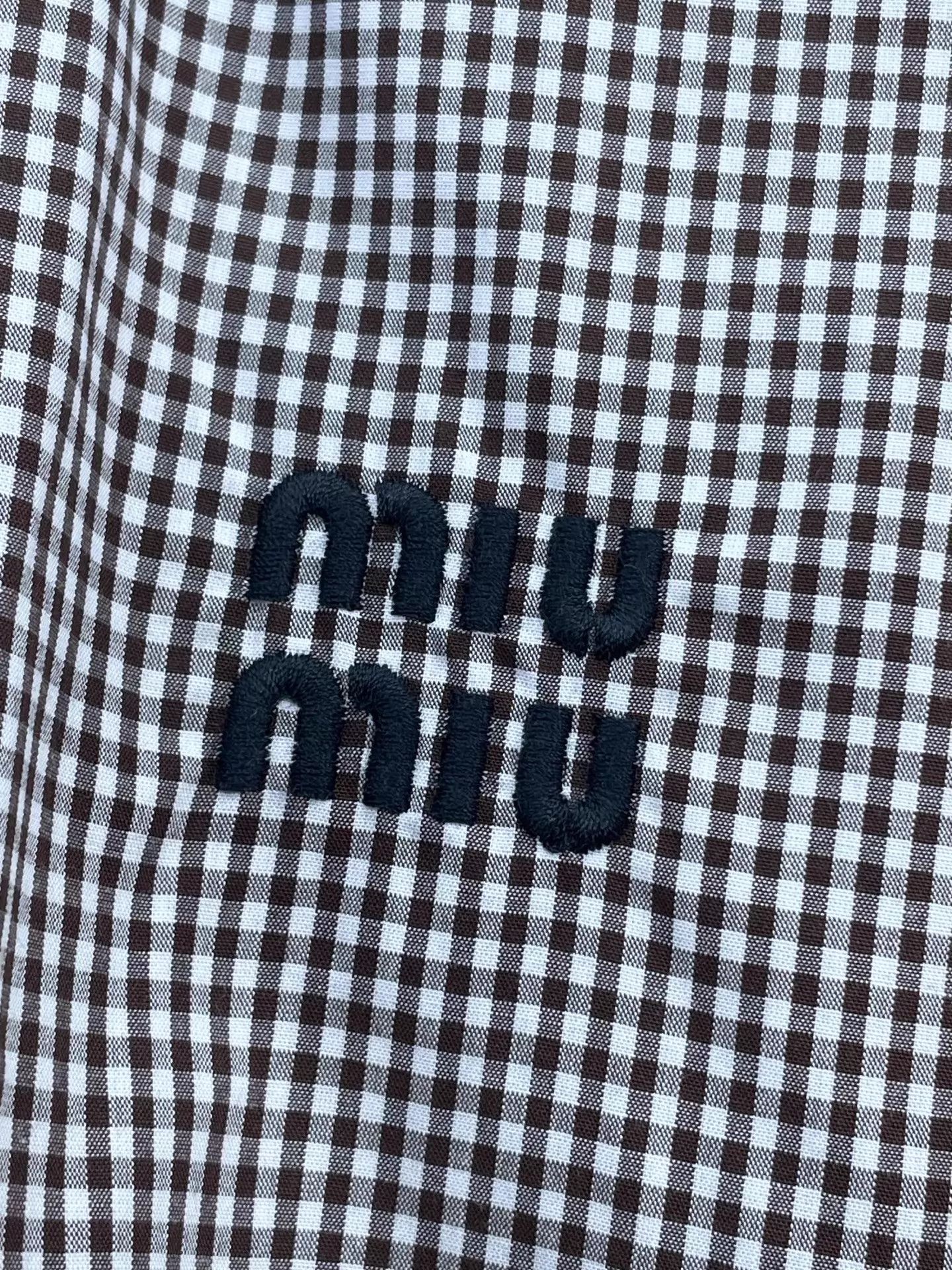 Miu Miu MIU MIU Plaid Embroidered Logo LS Shirt 40 Size S / US 4 / IT 40 - 3 Thumbnail