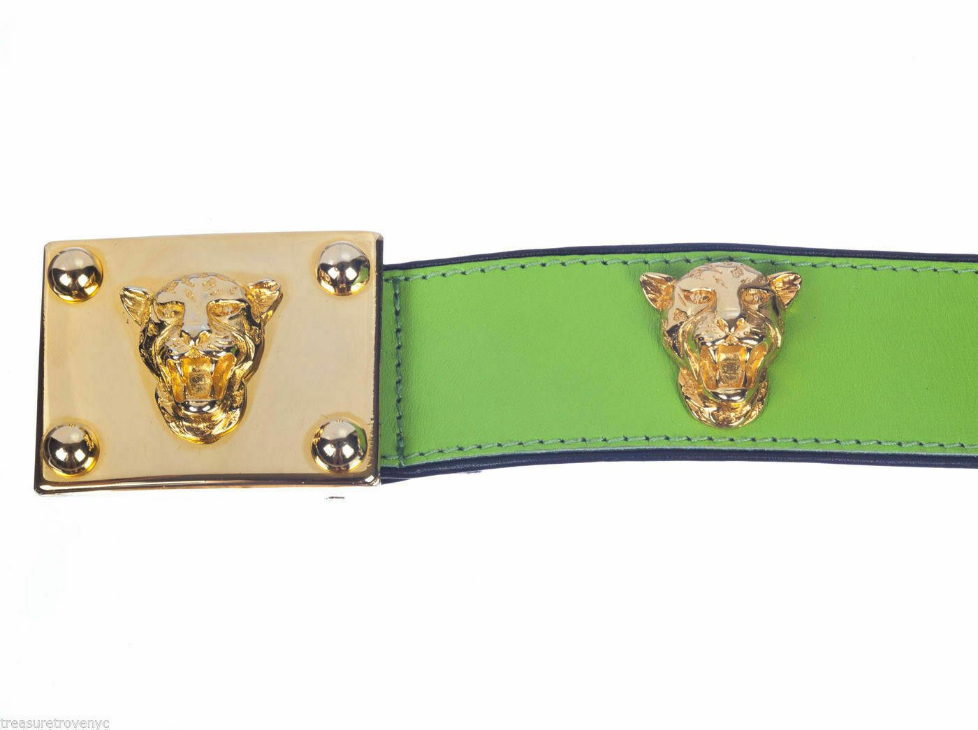 Escada GREEN LEATHER W PANTHER GOLD TONE DETAILING-MADE IN GERMANY Size ONE SIZE - 2 Thumbnail